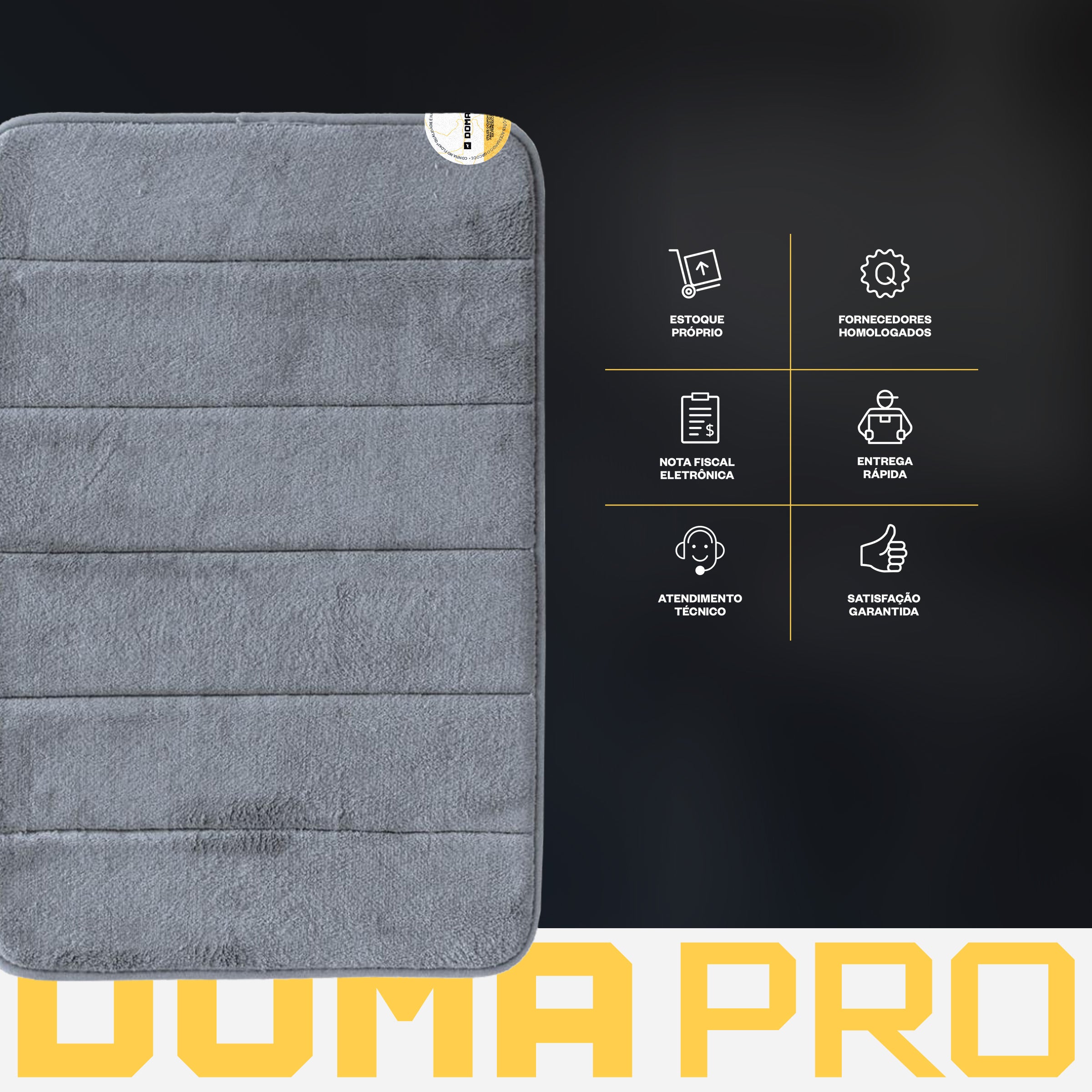 Tapete Supersoft Cinza - Camesa - Banheiro Antiderrapante Super Absorvente 40x60cm