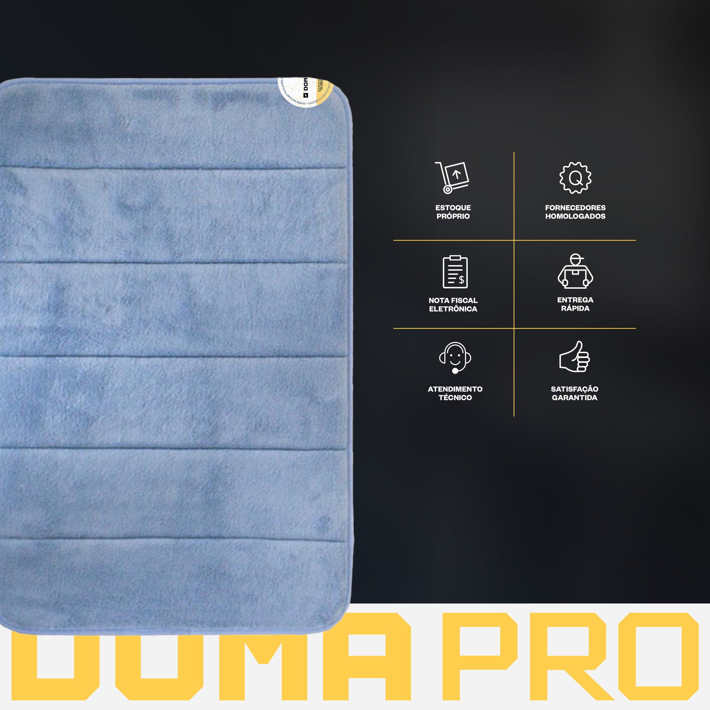 Tapete Supersoft Azul - Camesa - Banheiro Antiderrapante Super Absorvente 40x60cm
