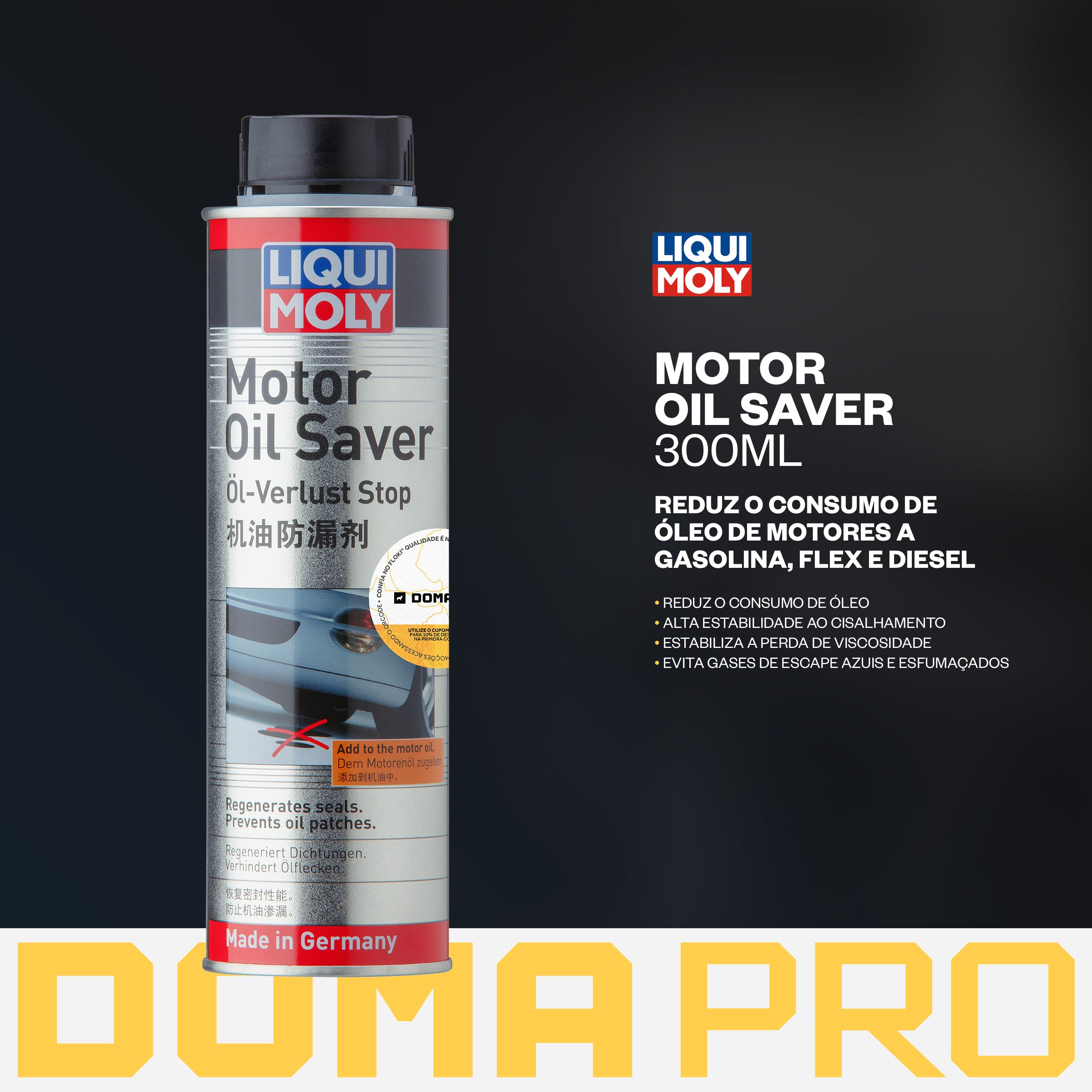 Motor Oil Saver 300ml - Liqui Moly - Reduz Consumo De Óleo