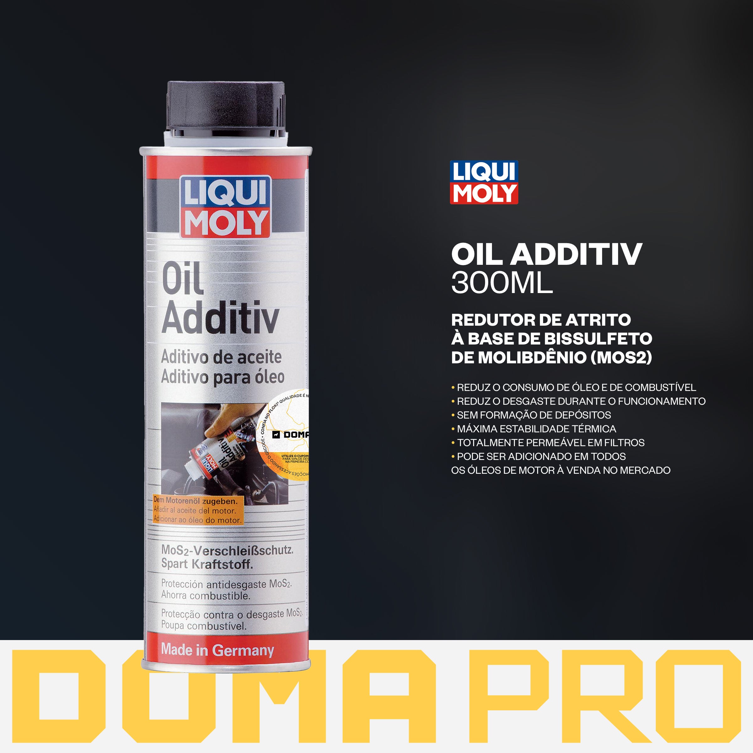Oil Additiv 300ml - Liqui Moly - Redutor Atrito Condicionador De Metais