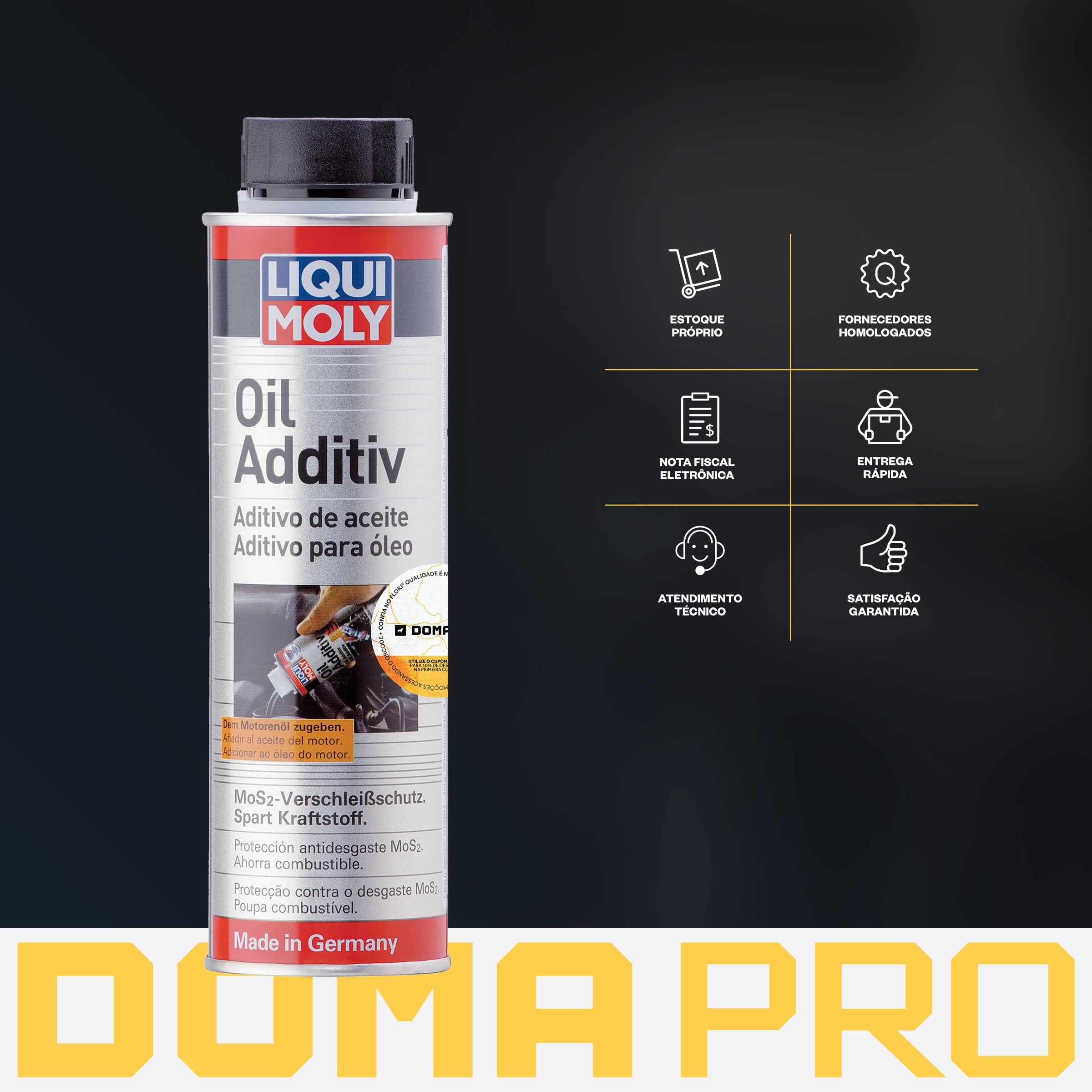 Oil Additiv 300ml - Liqui Moly - Redutor Atrito Condicionador De Metais