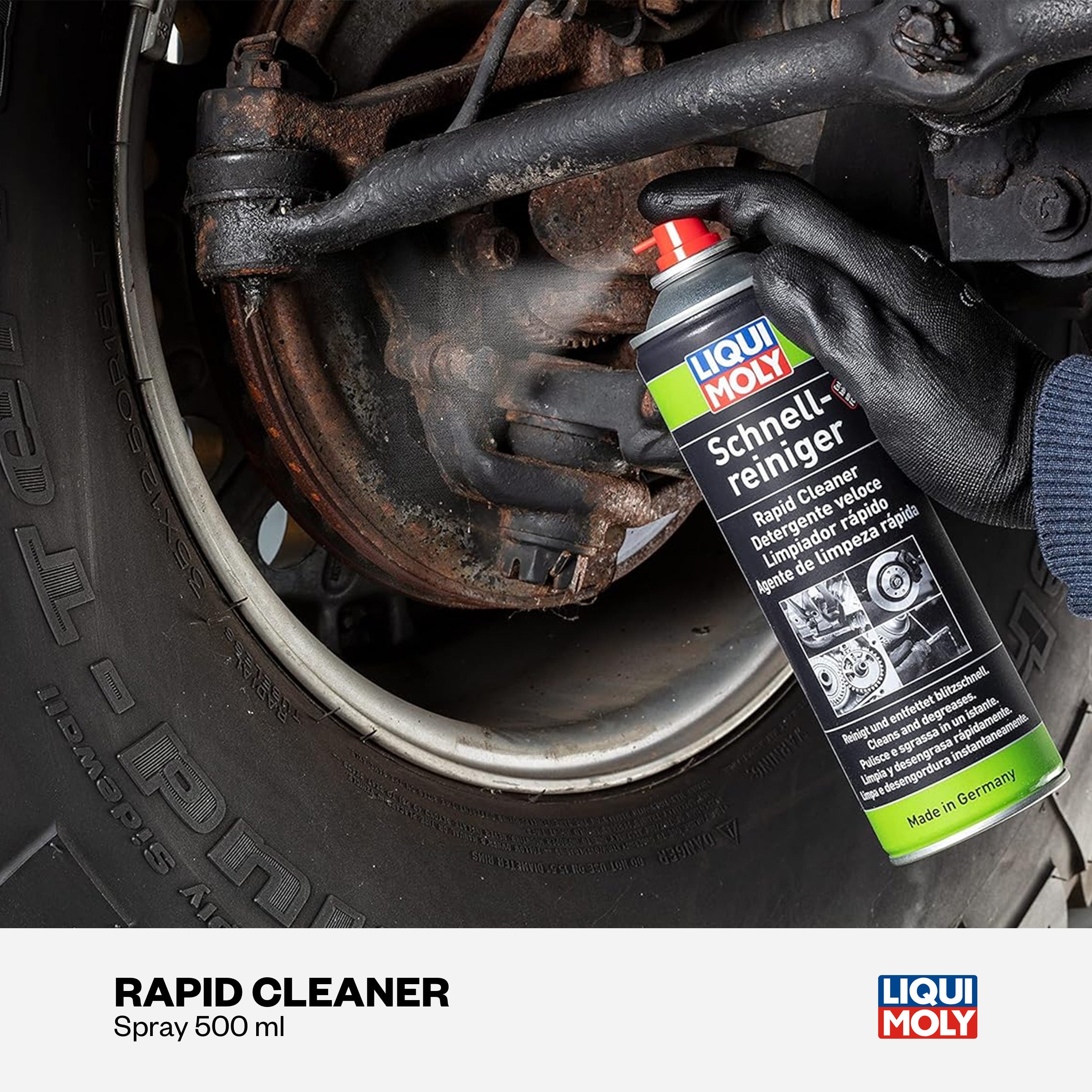 Rapid Cleaner Spray 500ml - Liqui Moly - Limpeza Universal e Desengordurante
