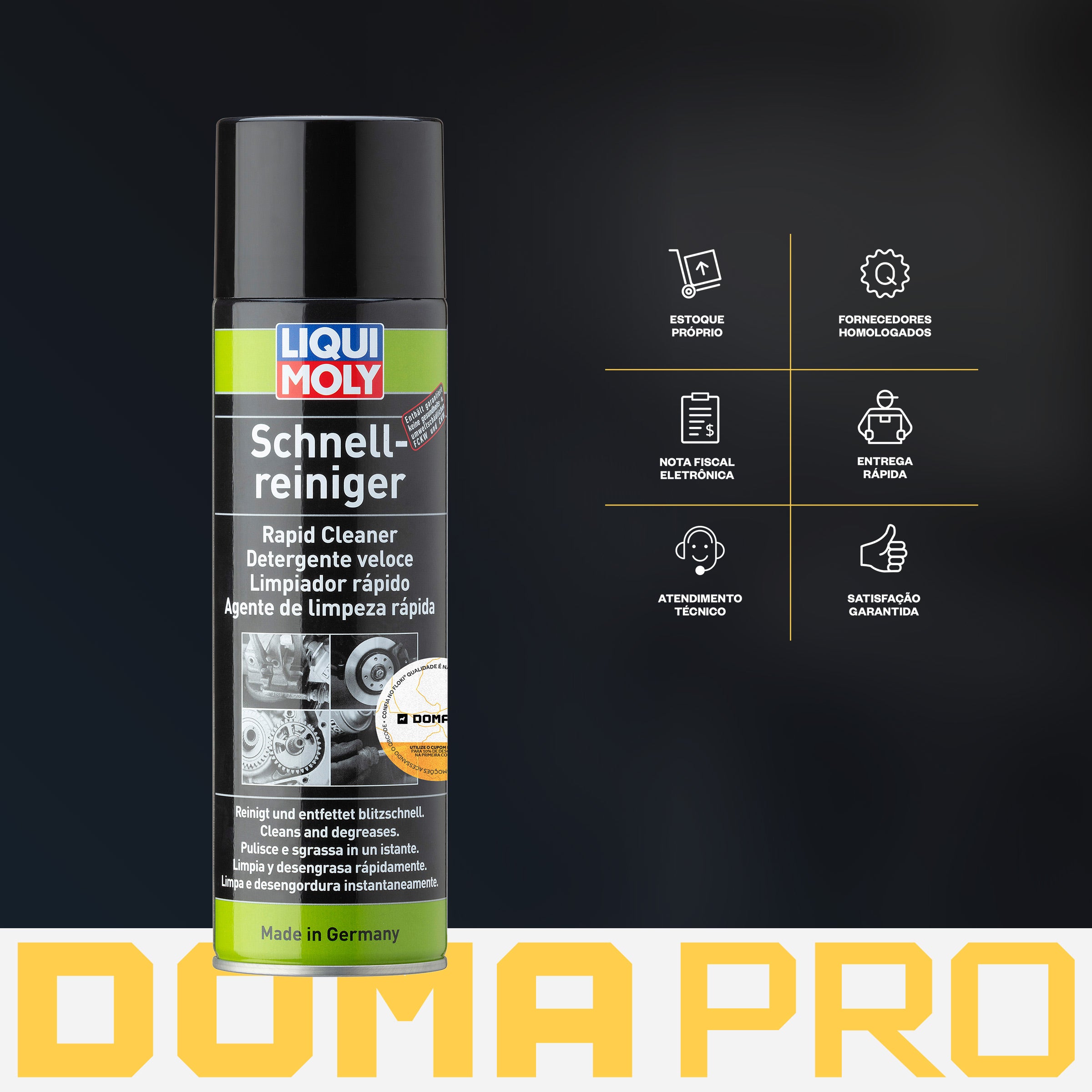 Rapid Cleaner Spray 500ml - Liqui Moly - Limpeza Universal e Desengordurante