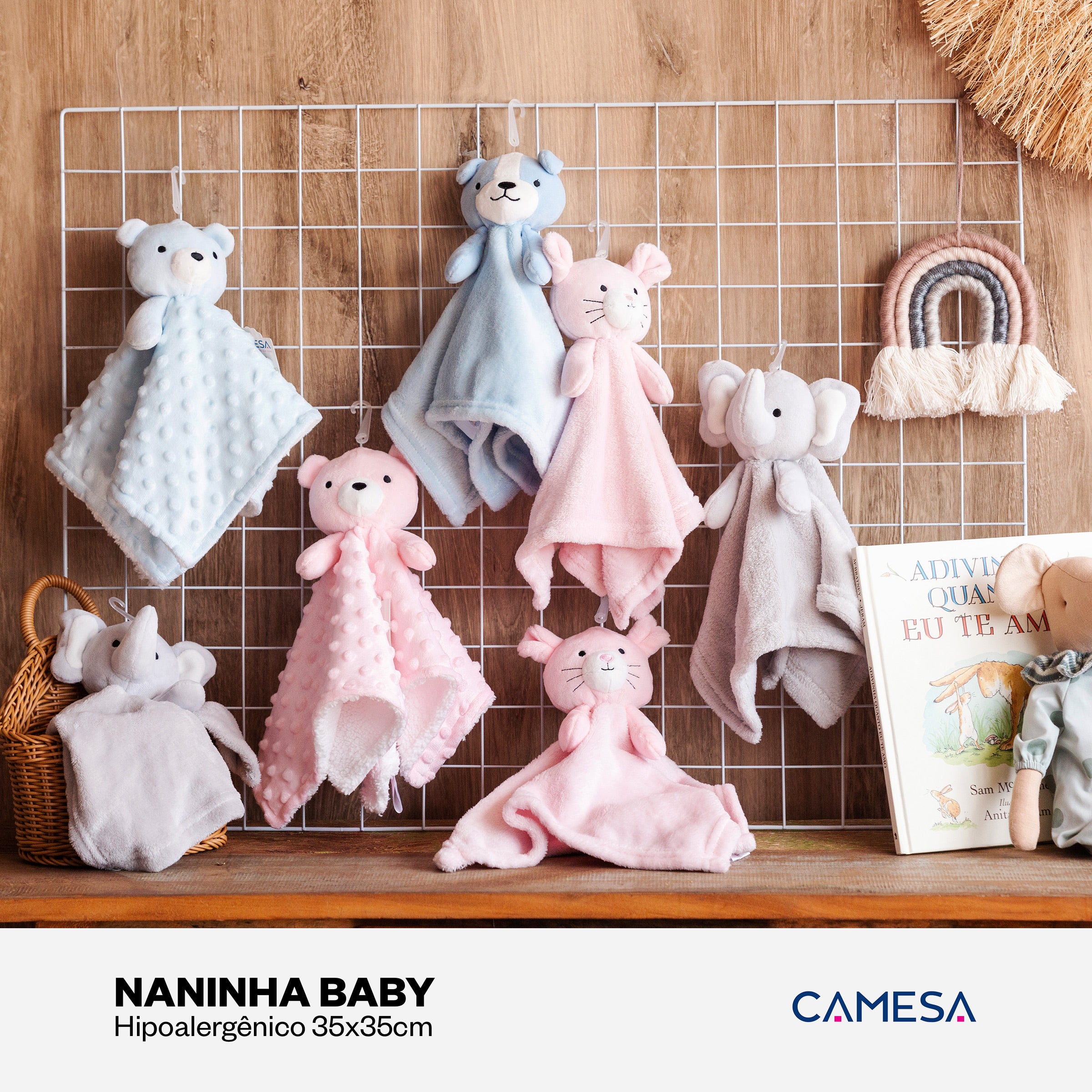 Naninha Bichinhos Camesa Hipoalergênico Bebê Pelúcia Macia