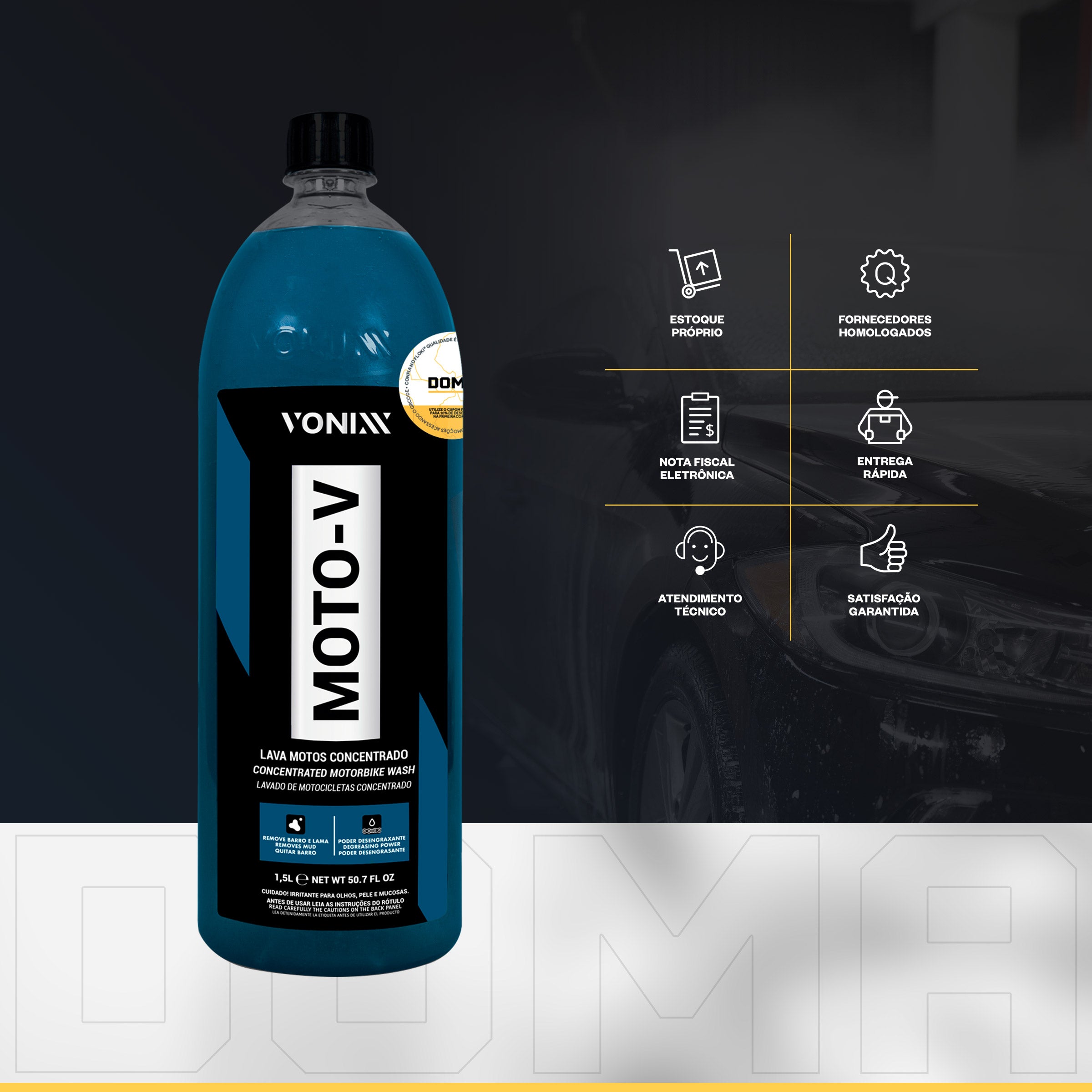 Moto-v Vonixx Shampoo Desengraxante Para Lavar Motos 1,5L