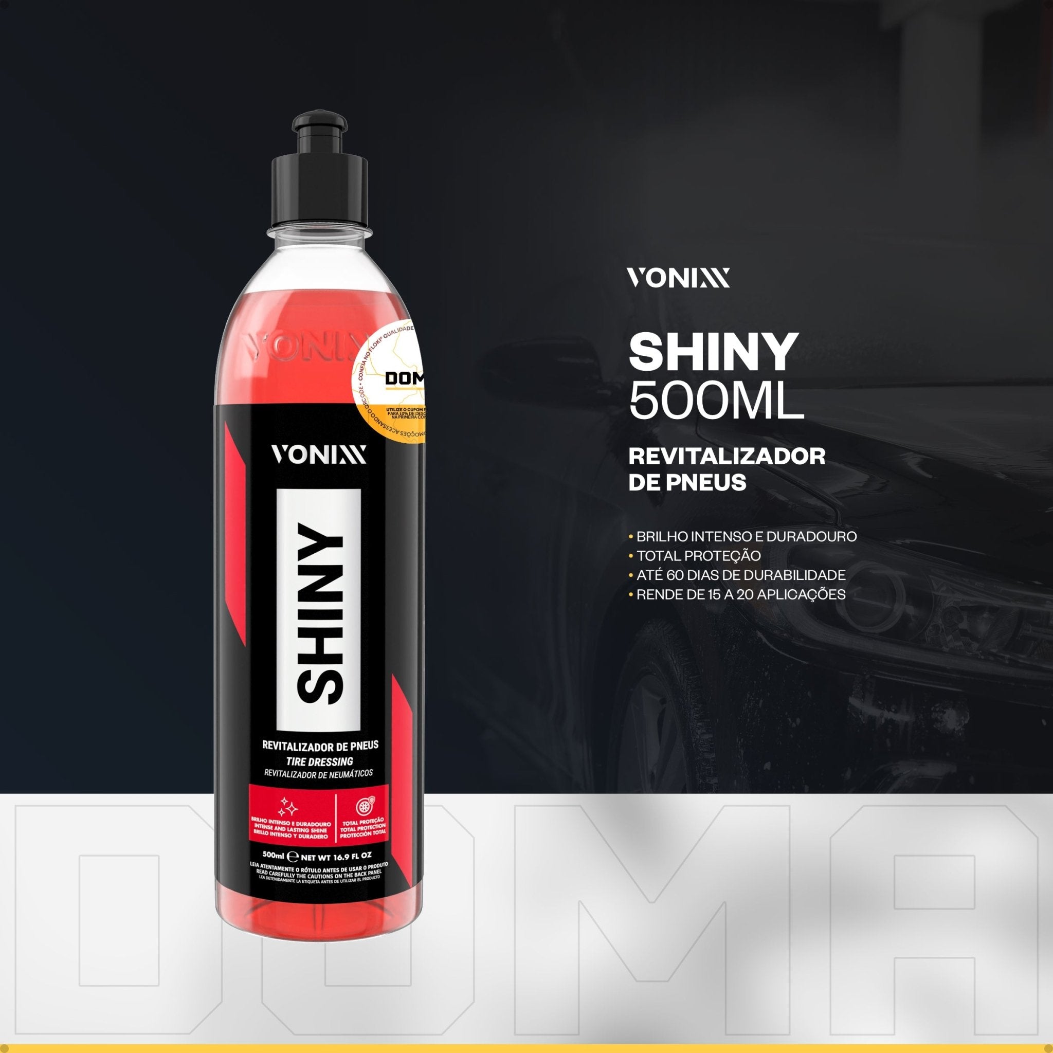 DOMA Vonixx Shiny Revitalizador De Pneu Pretinho 500ml - DOMA