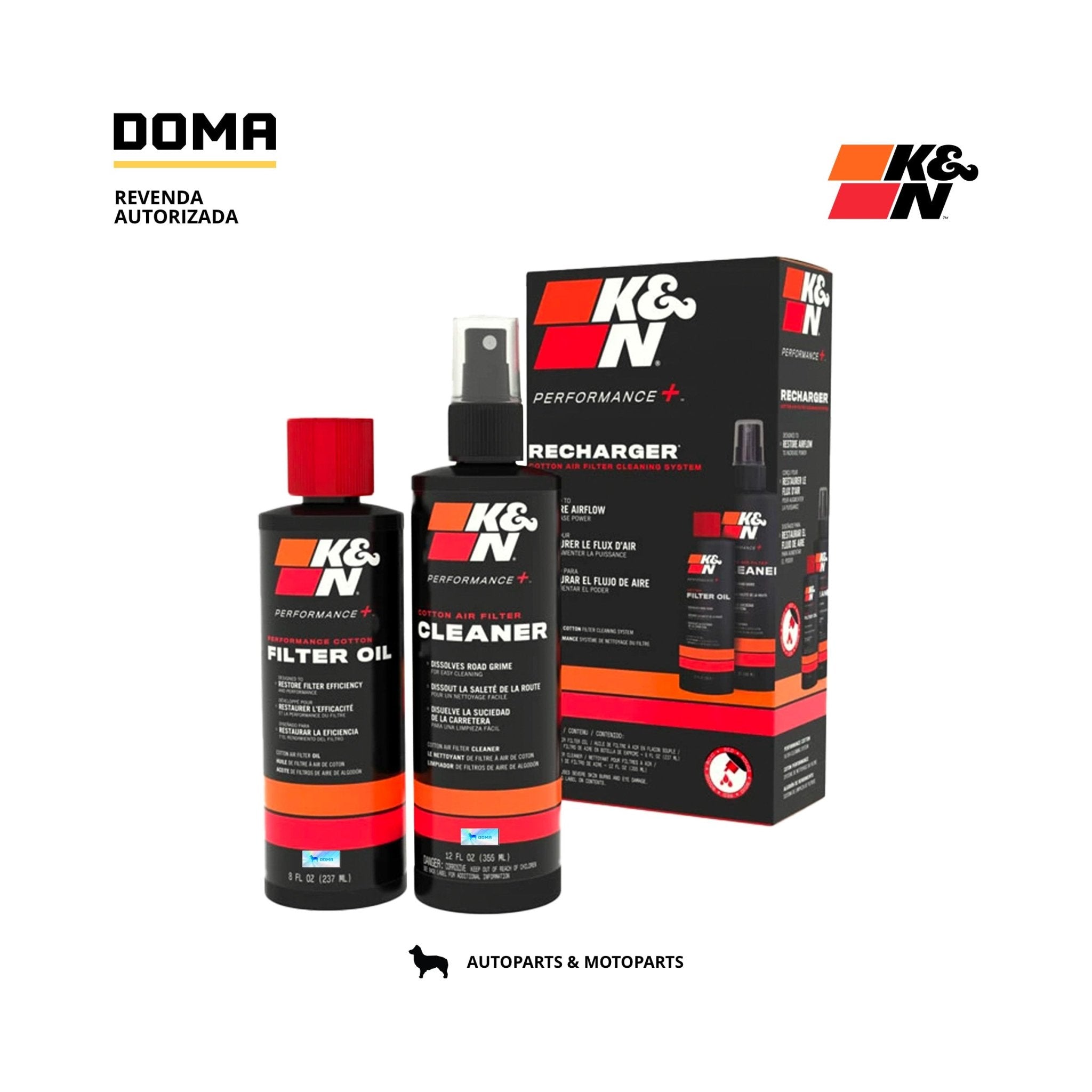 Kit K&N Filtro De Ar Esportivo 1001 E Kit Limpeza Filtro Ar - DOMA