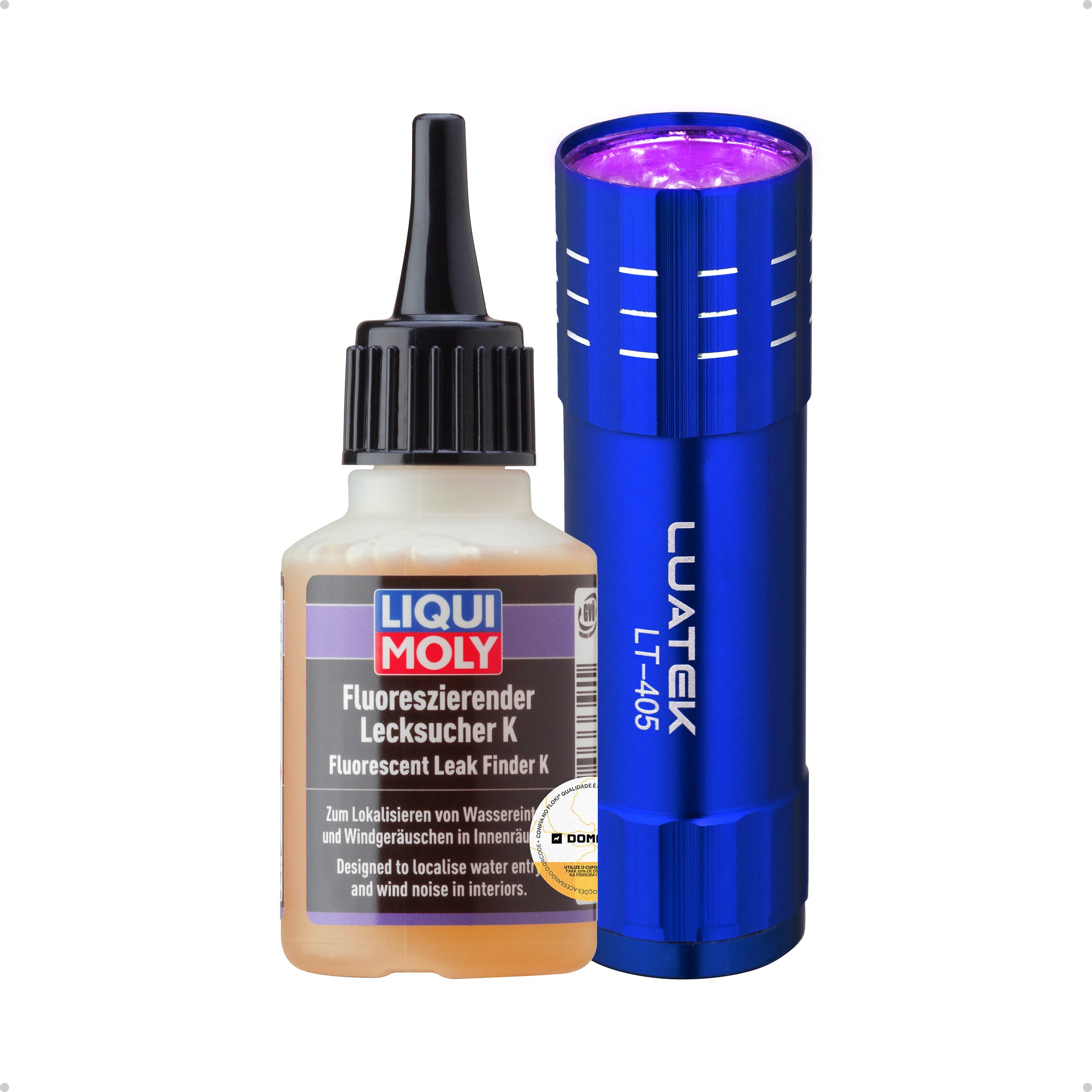 Kit Fluorescent Leak Finder K 50ml - Liqui Moly - Detector De Vazamento Automotivo Com Lanterna UV