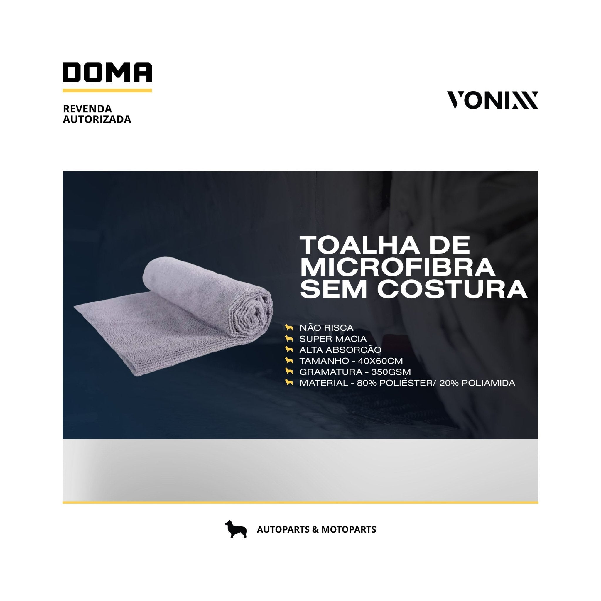 Kit Vonixx 2 Aplicadores Espuma 2 Toalhas Microfibra - DOMA