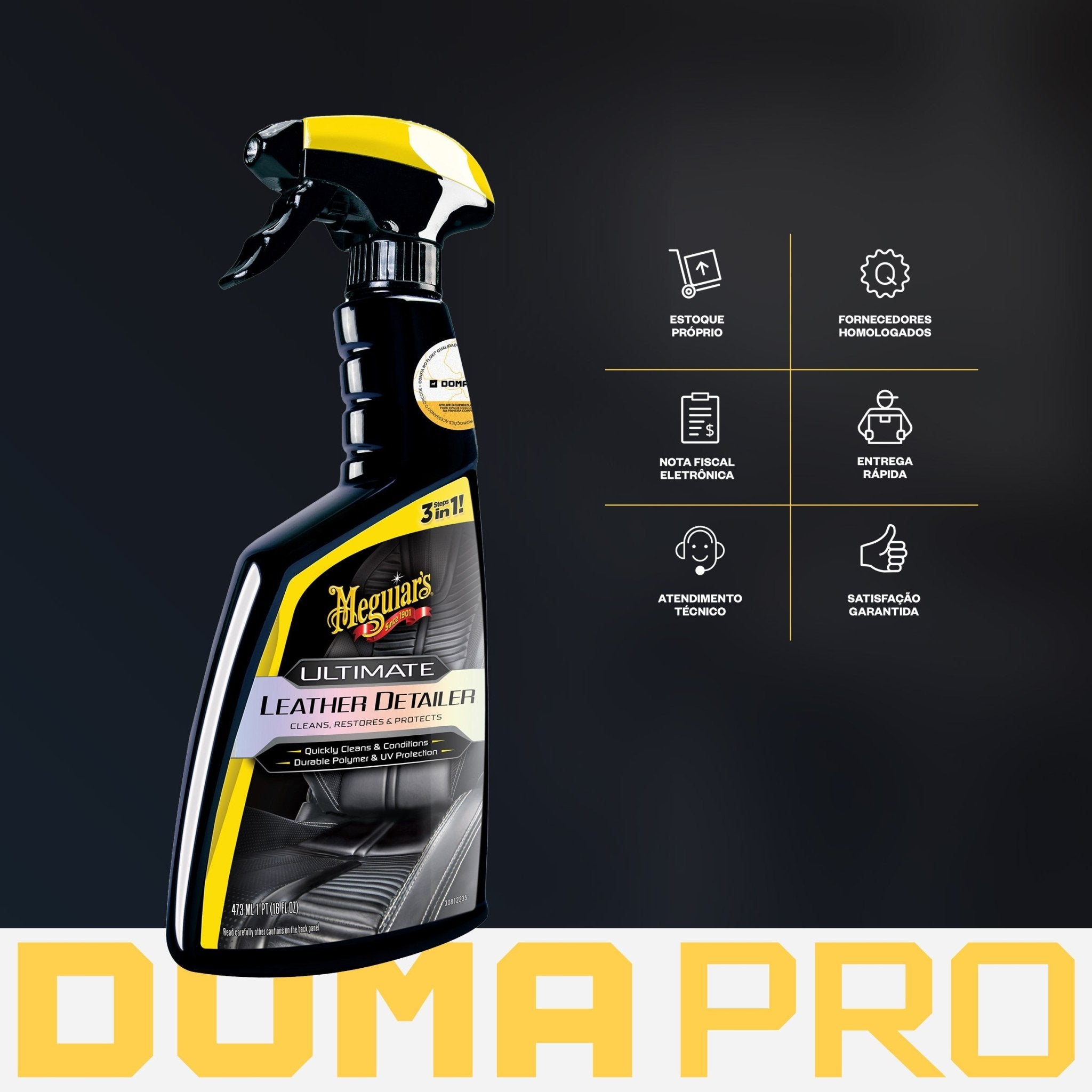 Limpa Hidrata e Protege Couro Automotivo - Ultimate Leather Detailer 473ml - Meguiar's - DOMA