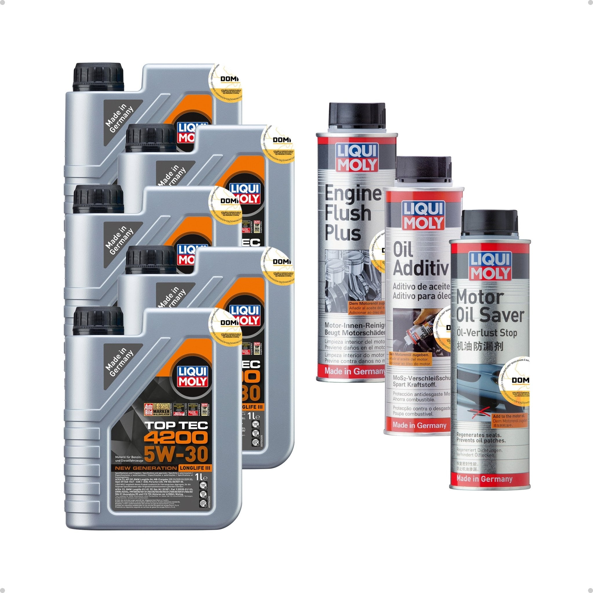 Liqui Moly Alta Quilometragem e Folgas 5W - 30 5L Aditivos - DOMA