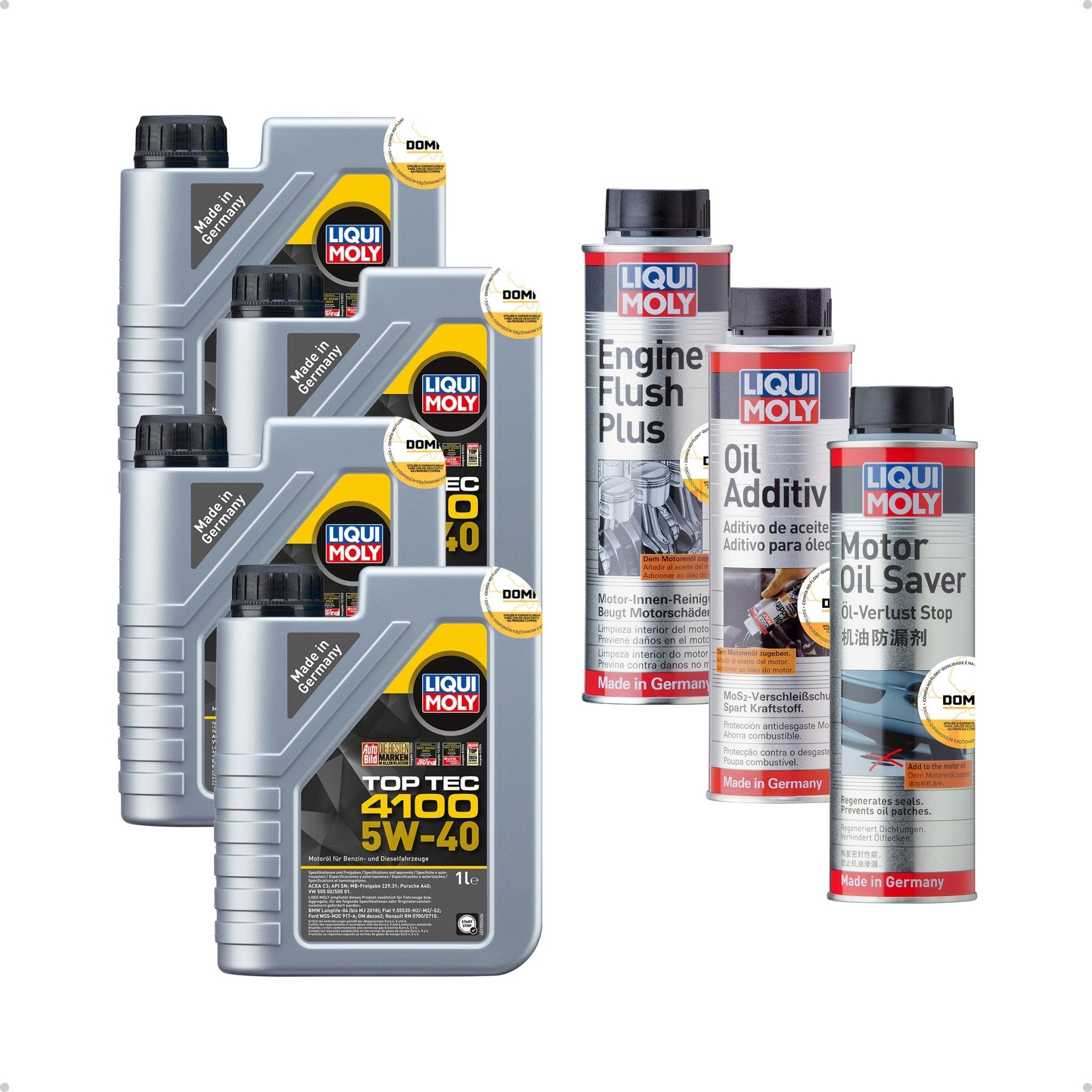 Liqui Moly Alta Quilometragem e Folgas 5W - 40 4L Aditivos - DOMA