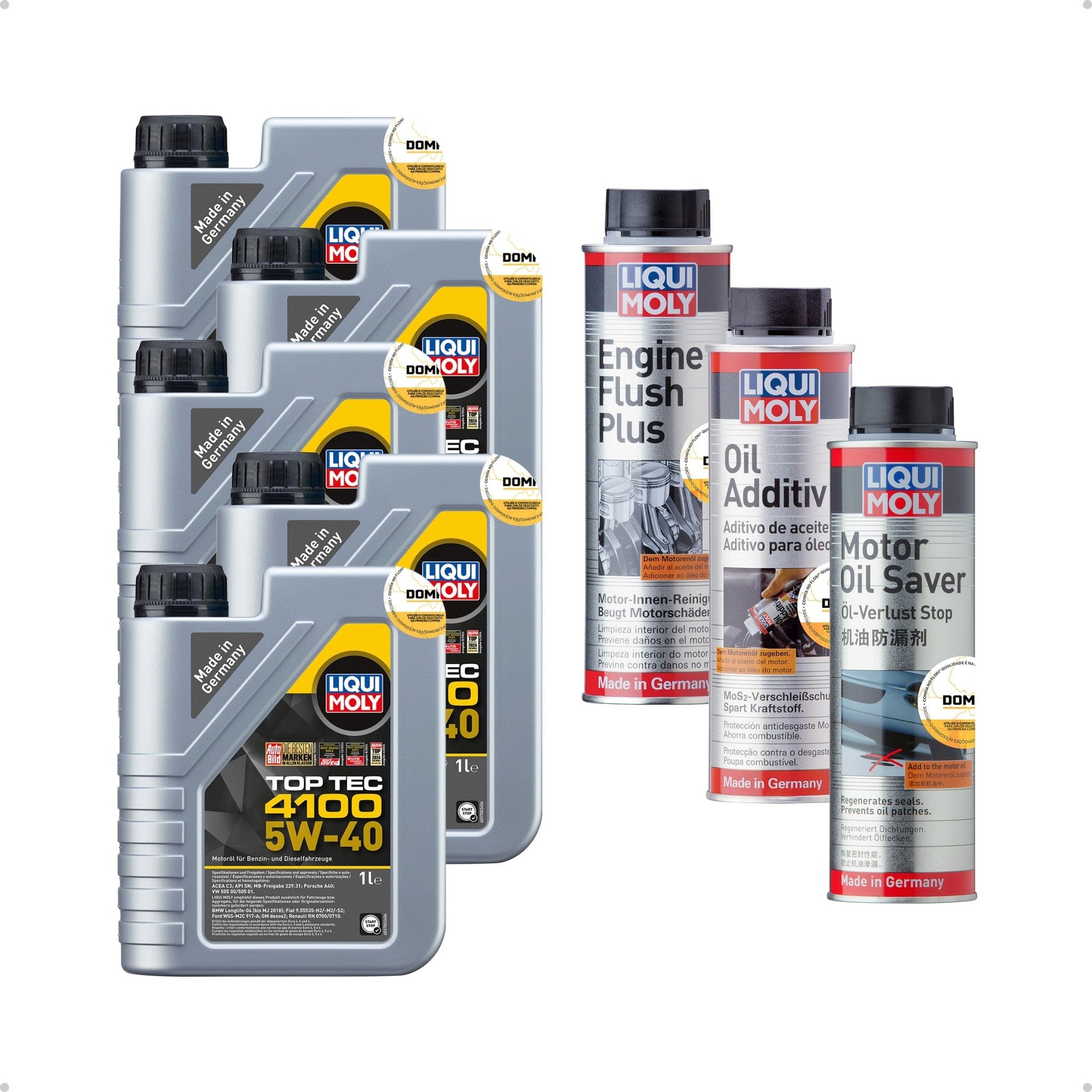 Liqui Moly Alta Quilometragem e Folgas 5W - 40 5L Aditivos - DOMA