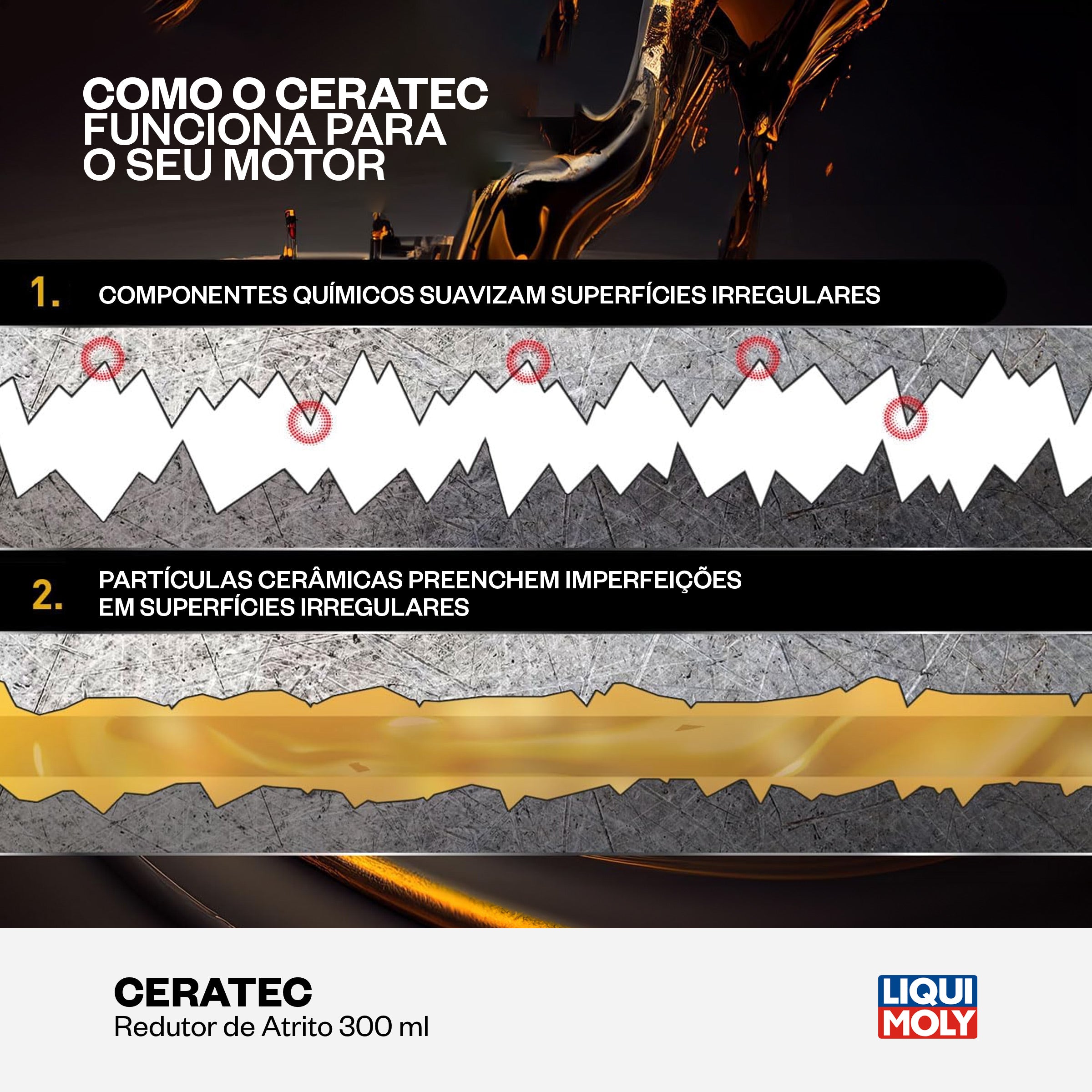 Ceratec 300ml - Liqui Moly - Redutor Atrito de Alta Performance Proteção Motor