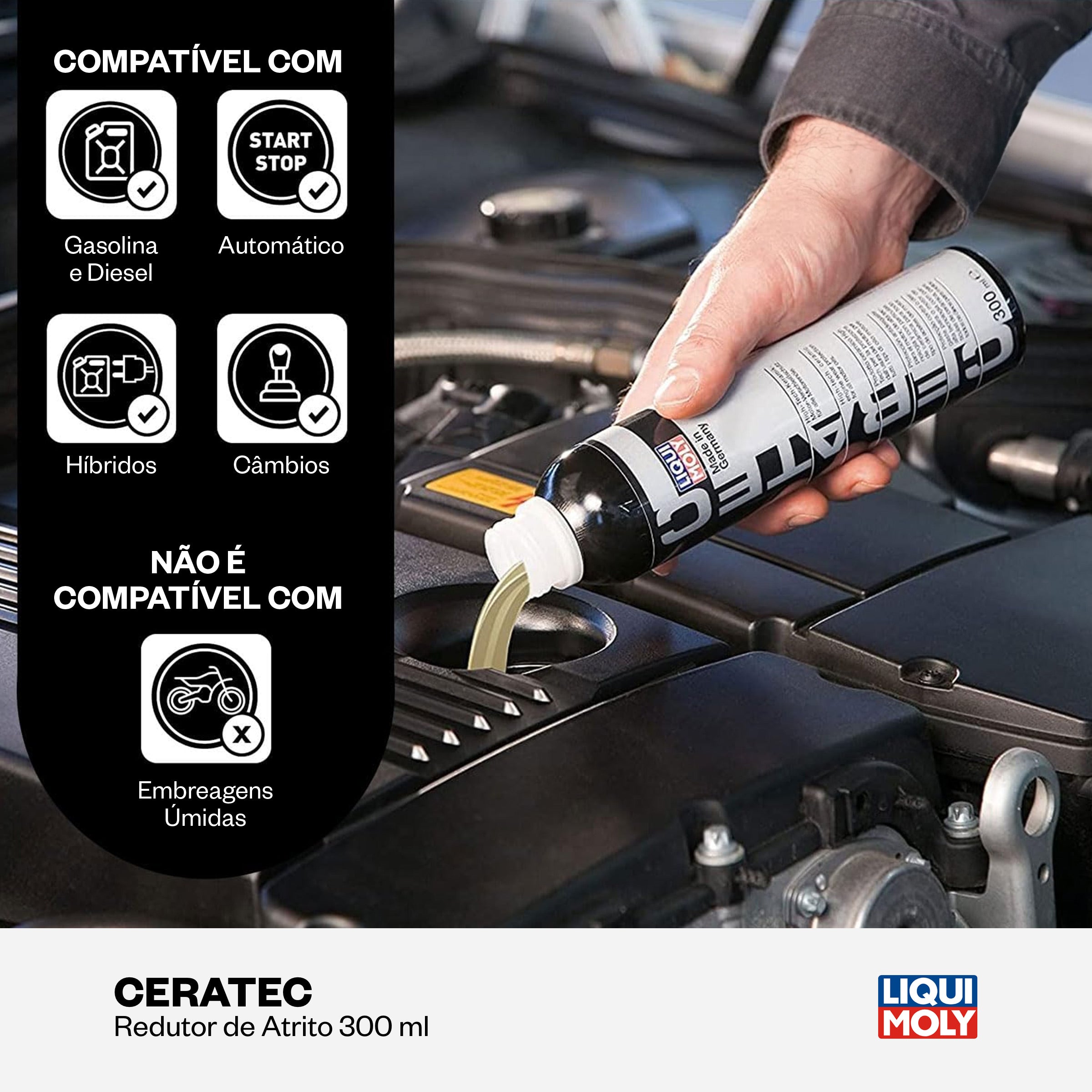 Ceratec 300ml - Liqui Moly - Redutor Atrito de Alta Performance Proteção Motor