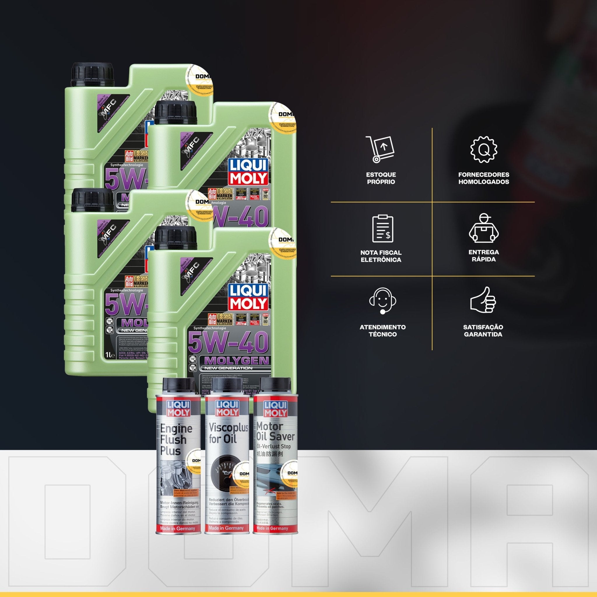 Liqui Moly Consumo de Óleo Molygen 5W - 40 4L Aditivos - DOMA