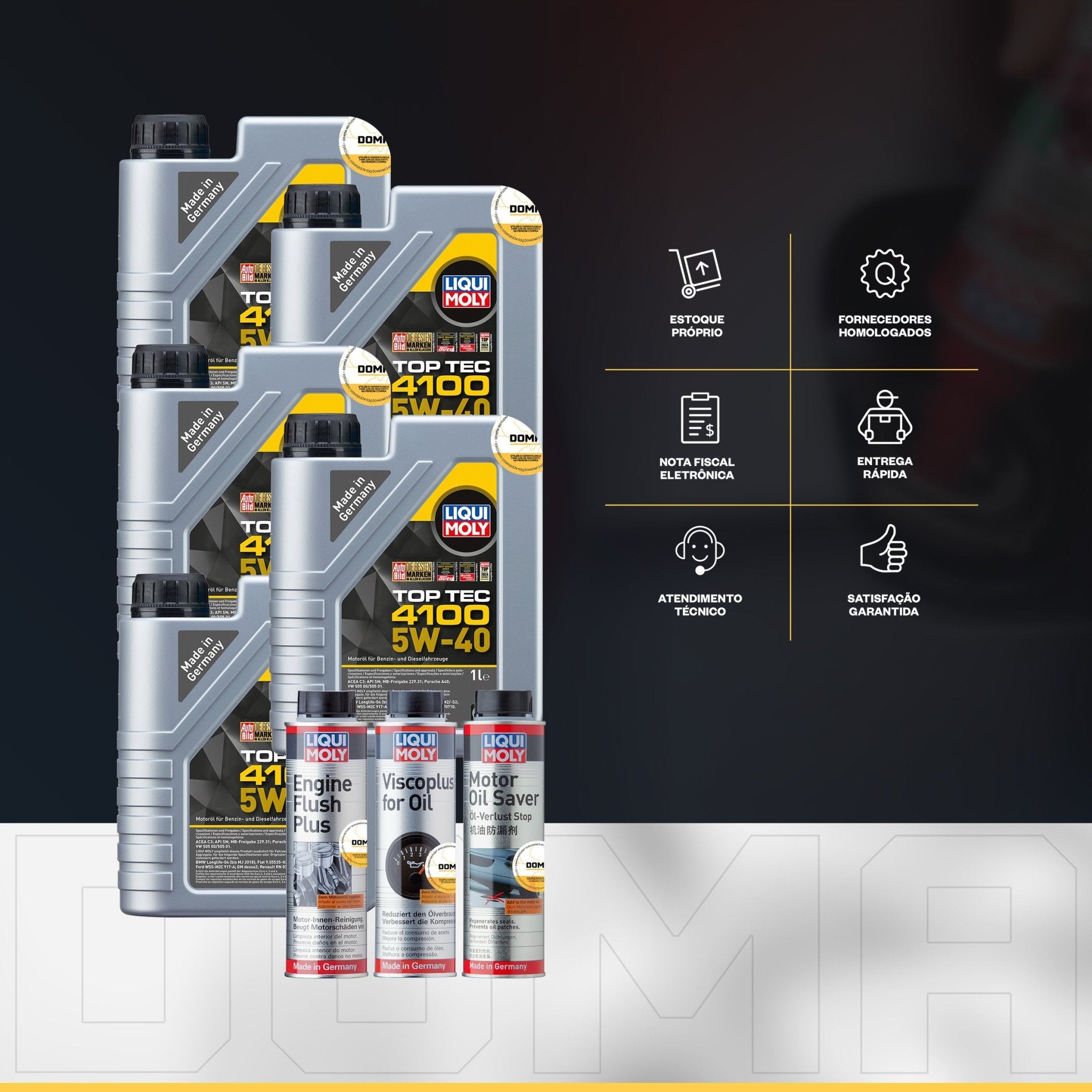 Liqui Moly Consumo de Óleo Top Tec 4100 5W - 40 5L Aditivos - DOMA