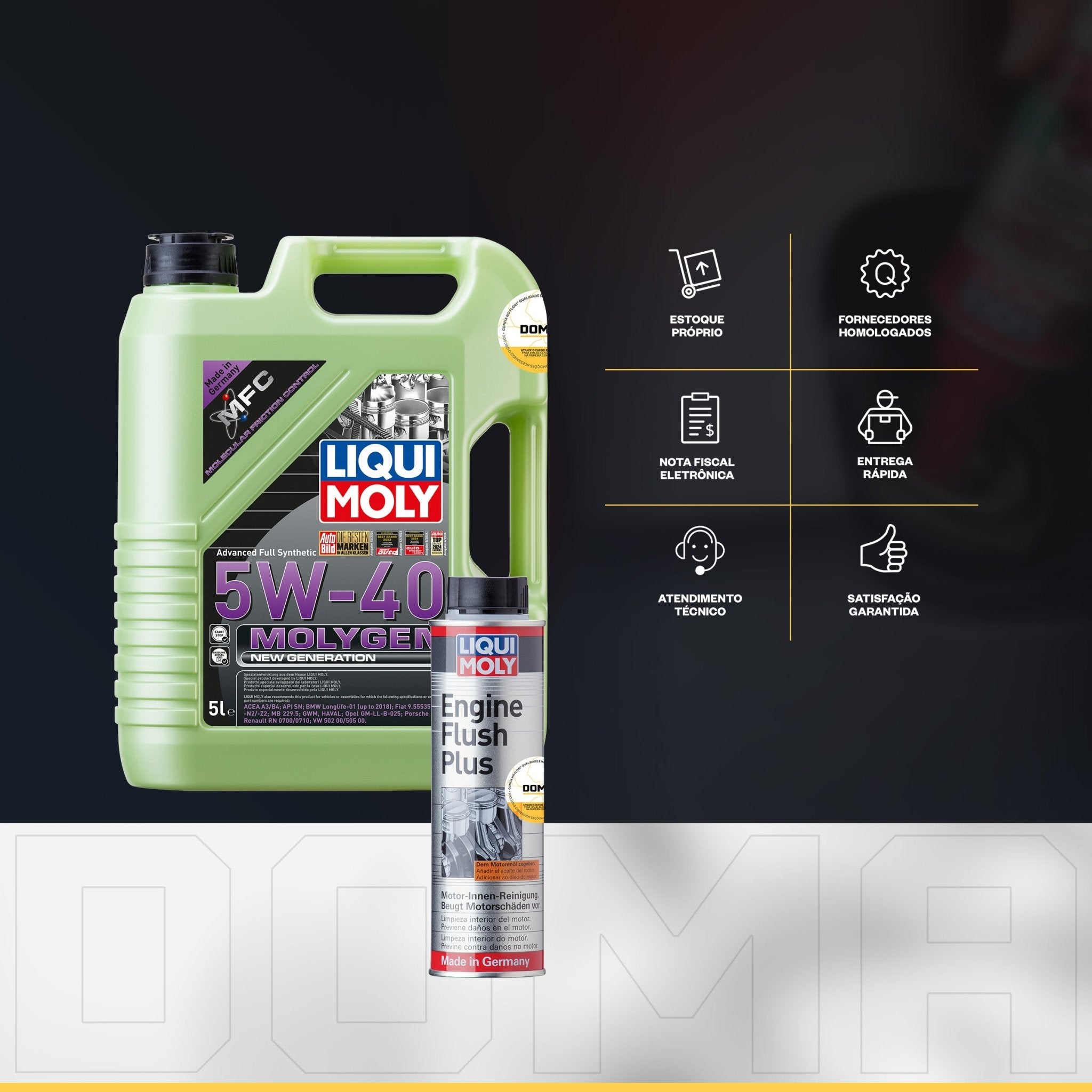 Liqui Moly Descarbonização Molygen 5W - 40 5L Aditivos - DOMA