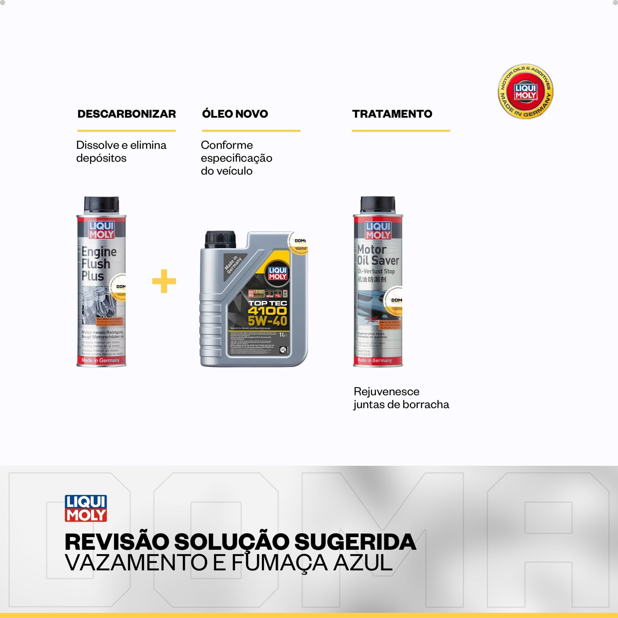 Liqui Moly Fumaça Azul Top Tec 4100 5W - 40 4L Aditivos - DOMA