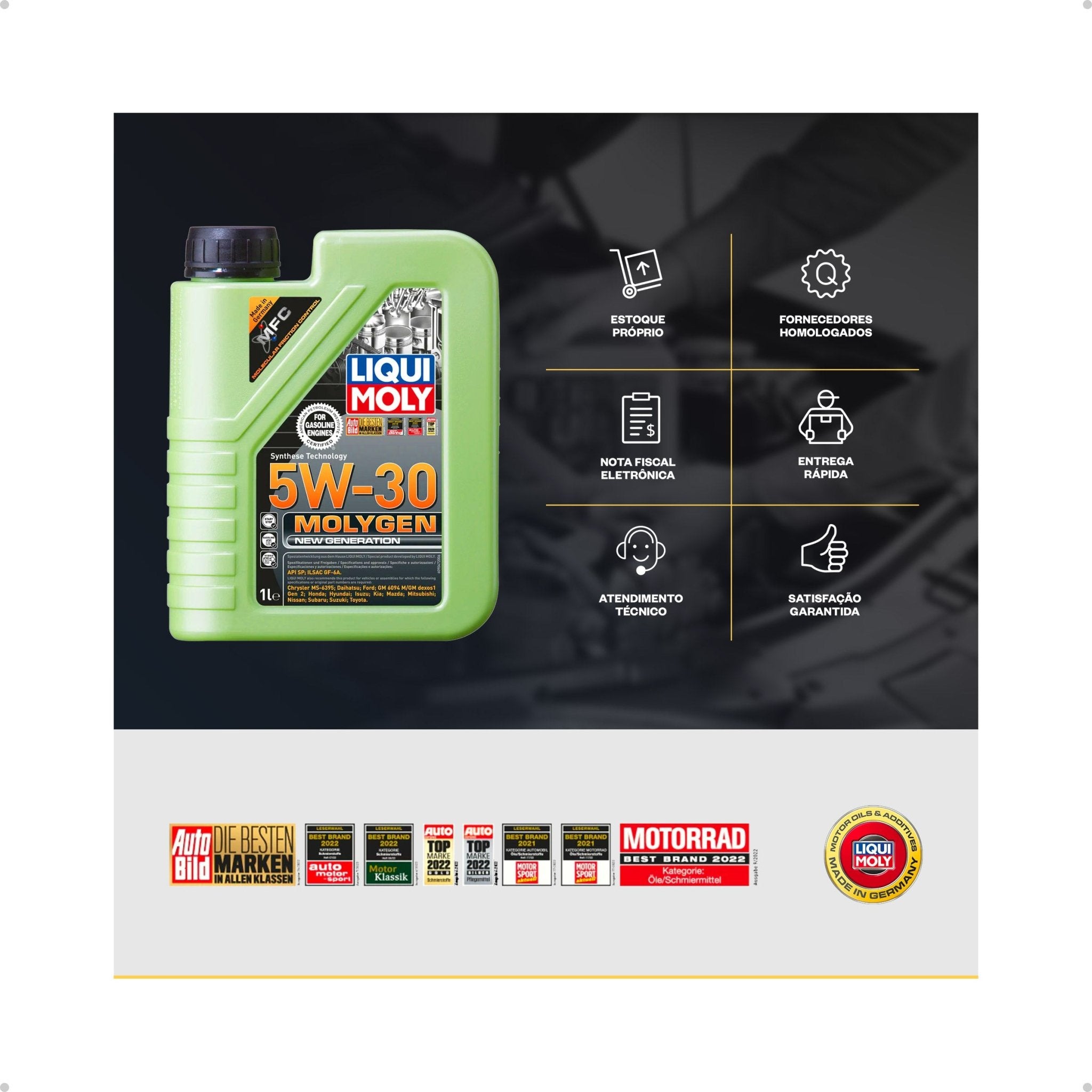 Liqui Moly Molygen 5W - 30 Com Redutor de Fricção 1L - DOMA