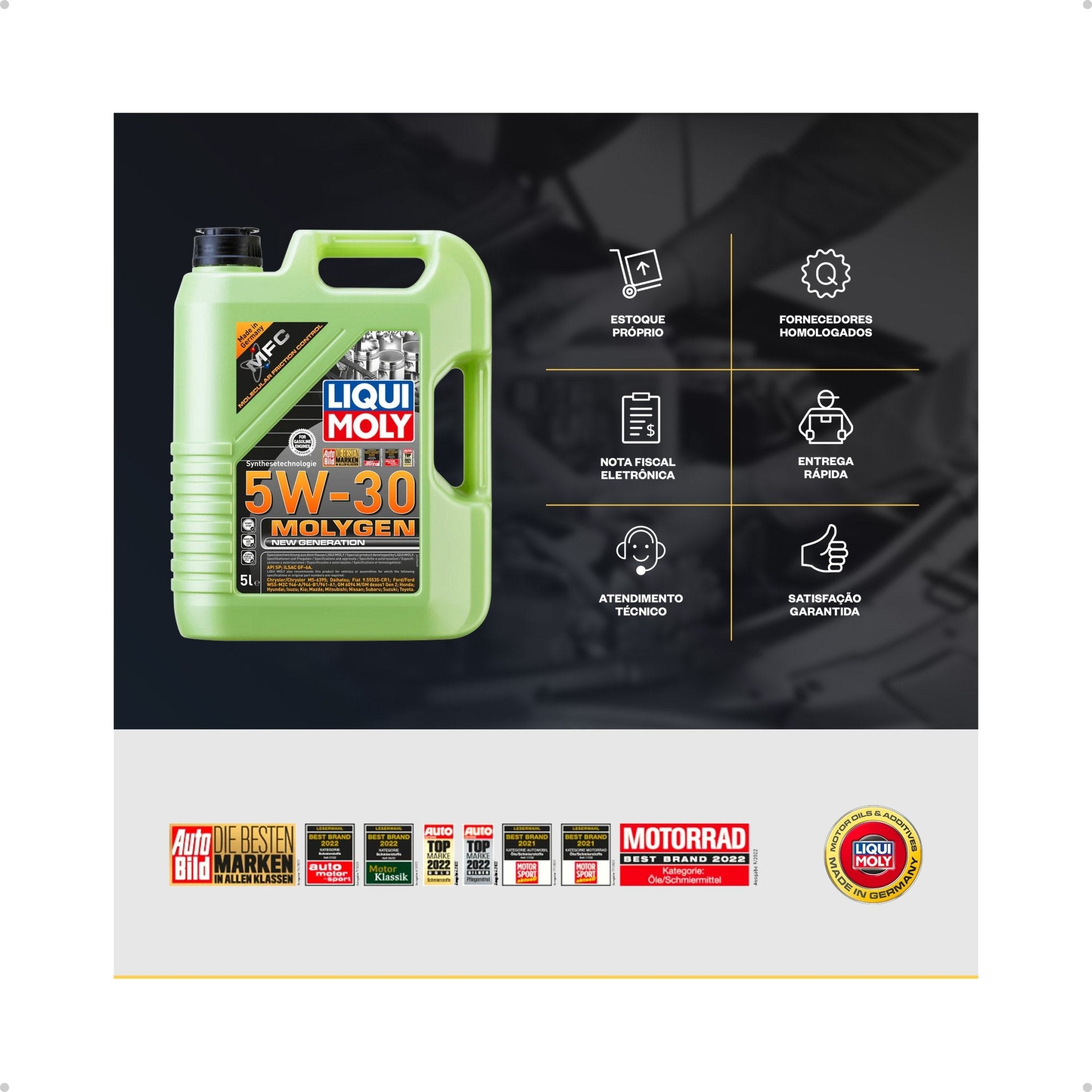 Liqui Moly Molygen 5W - 30 Com Redutor de Fricção 5L - DOMA