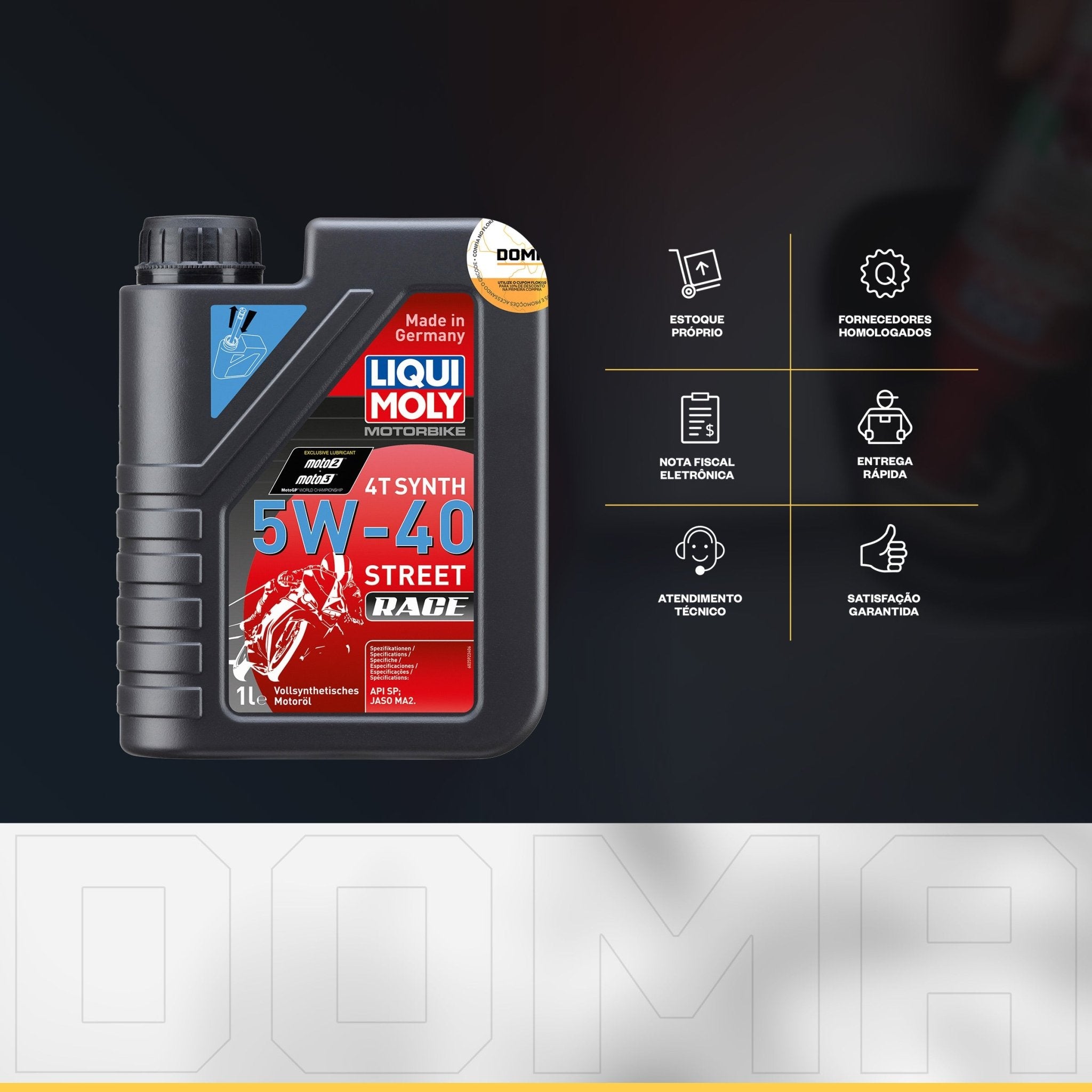 Liqui Moly Motorbike 4T Synth 5W40 Street Race 1l Sintético - DOMA