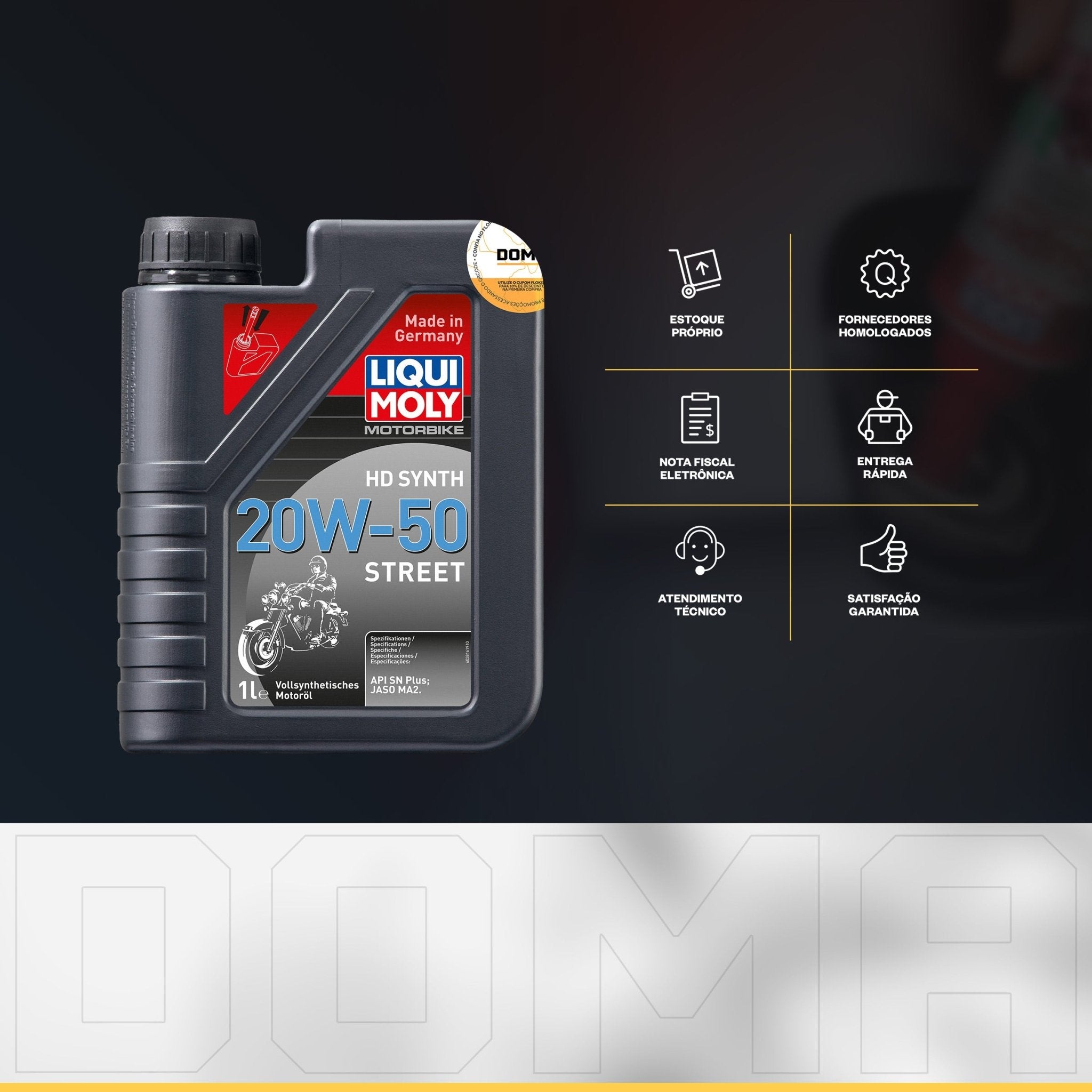 Liqui Moly Motorbike HD Synth 20W50 Street 1l Oleo Sintético - DOMA