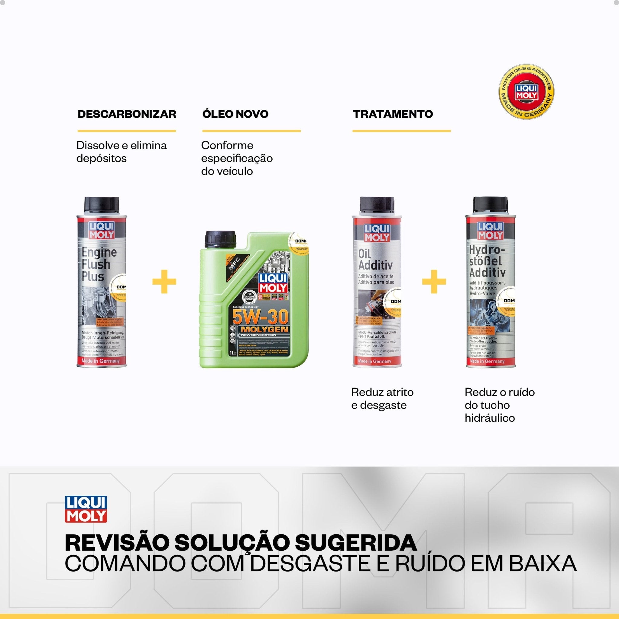 Liqui Moly Ruído em Baixa Molygen 5W - 30 4L Aditivos - DOMA