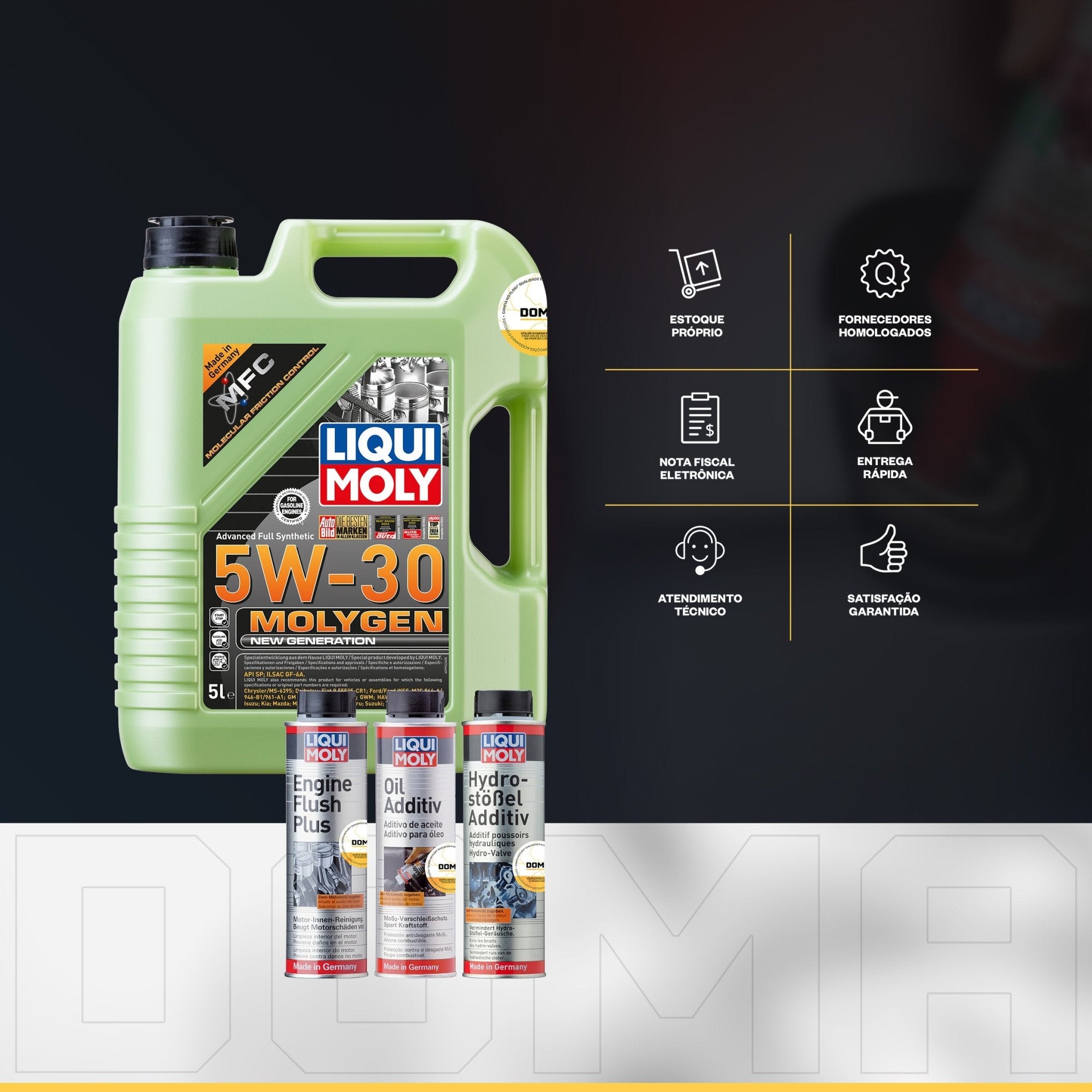 Liqui Moly Ruído em Baixa Molygen 5W - 30 5L Aditivos - DOMA