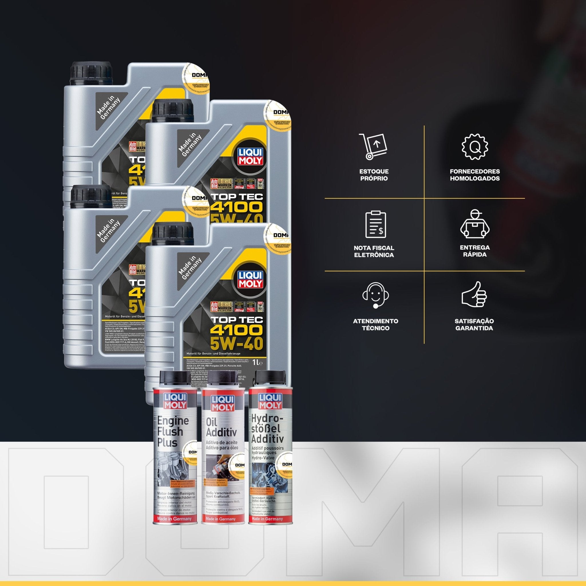 Liqui Moly Ruído em Baixa Top Tec 4100 5W - 40 4L Aditivos - DOMA