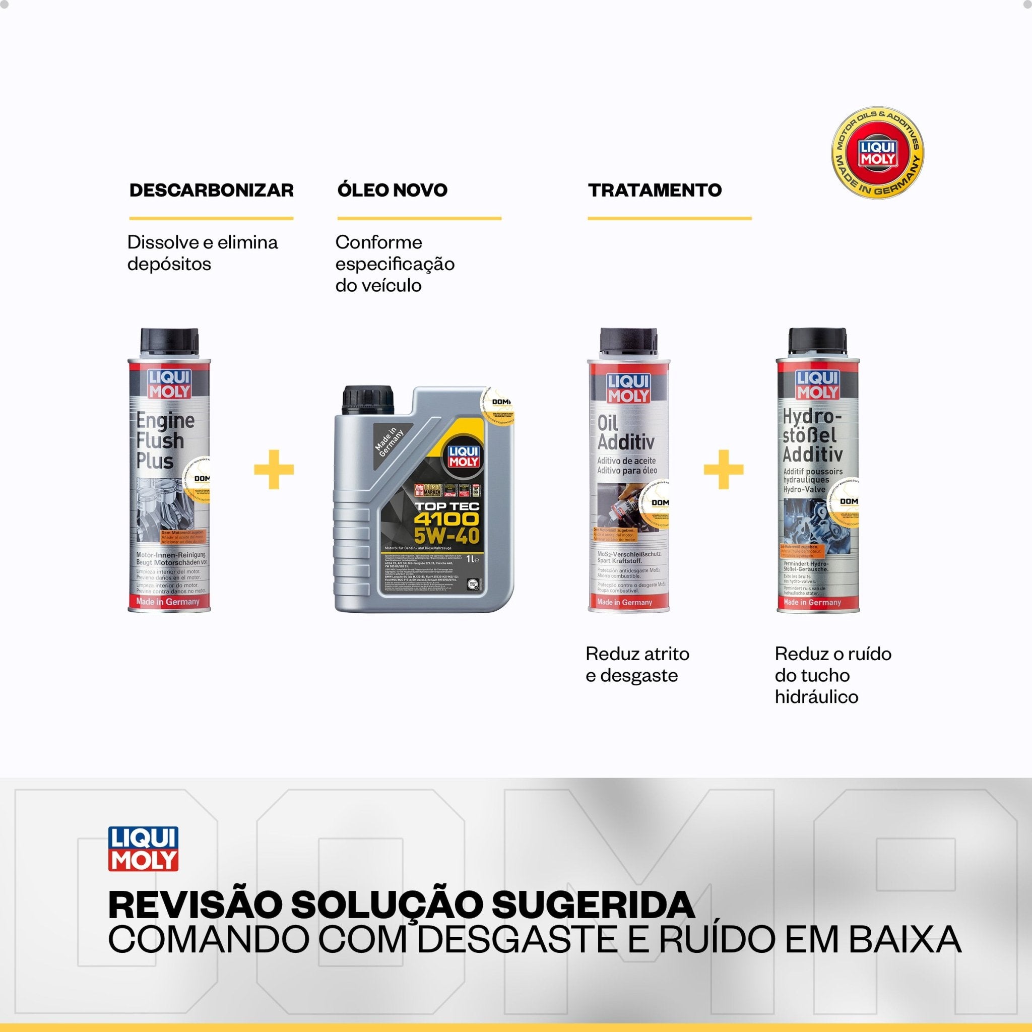 Liqui Moly Ruído em Baixa Top Tec 4100 5W - 40 4L Aditivos - DOMA