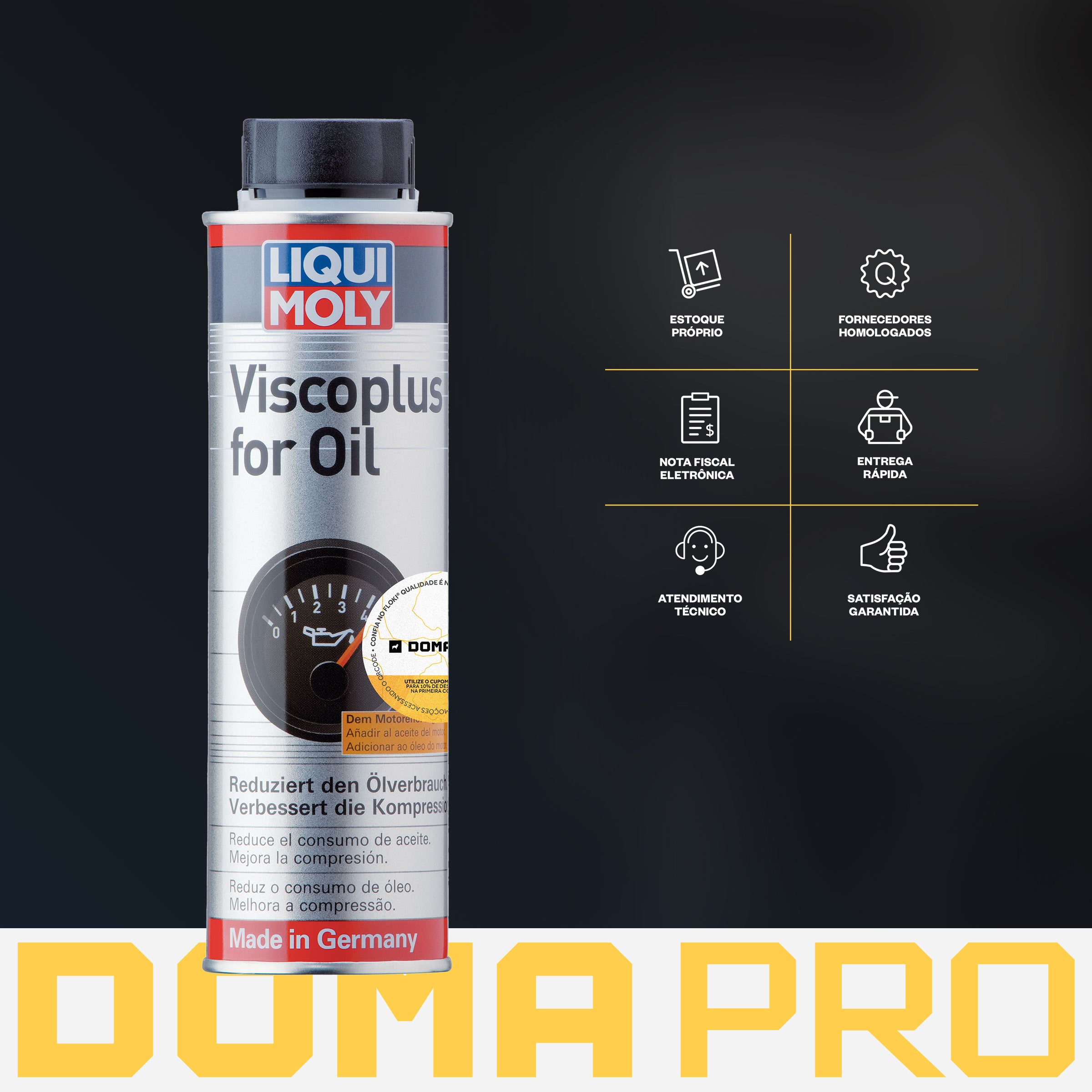 Viscoplus 300ml - Liqui Moly - Estabiliza Viscosidade e Reduz Consumo de Óleo