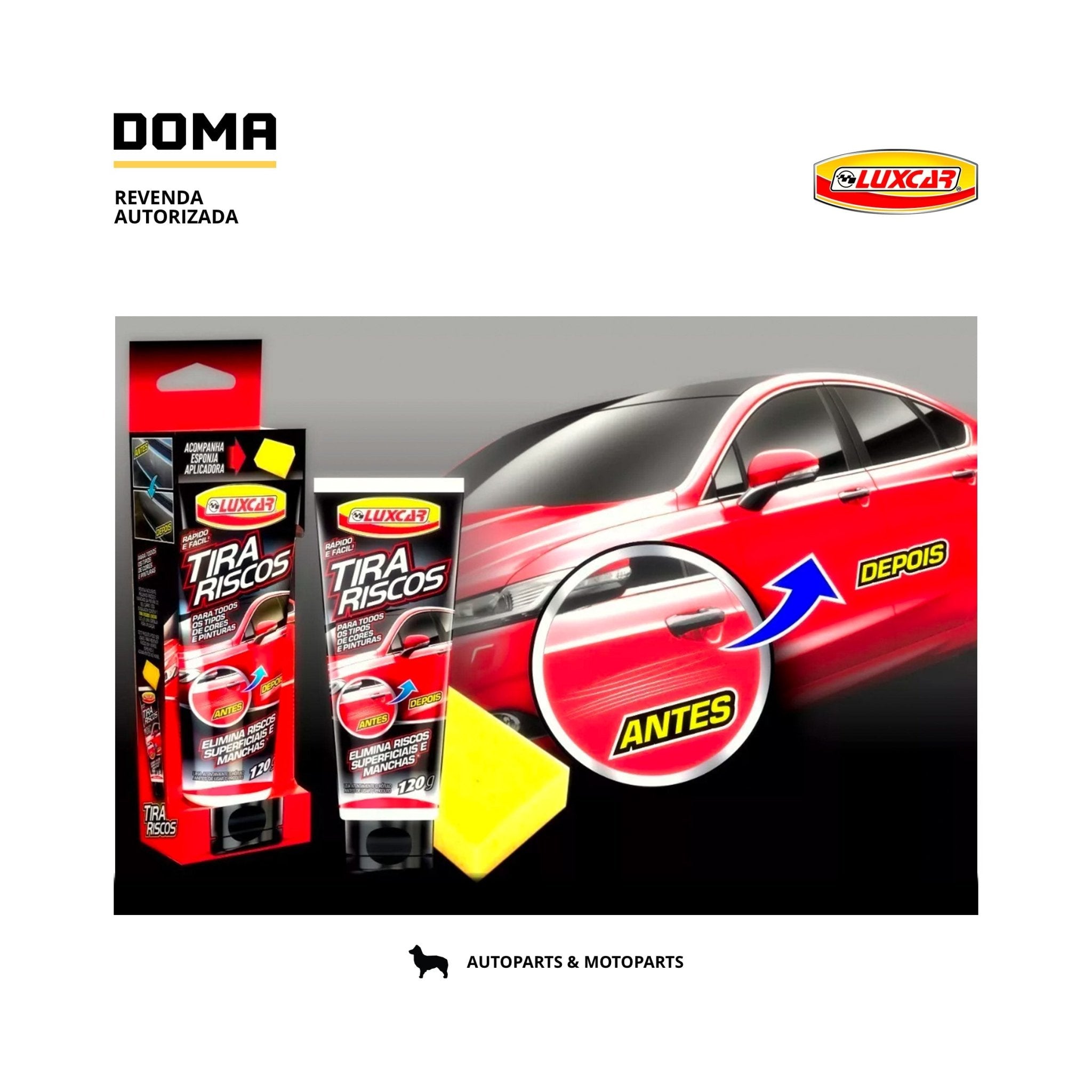 Luxcar Tira Riscos Remove E Elimina Riscos Superficiais 120g - DOMA