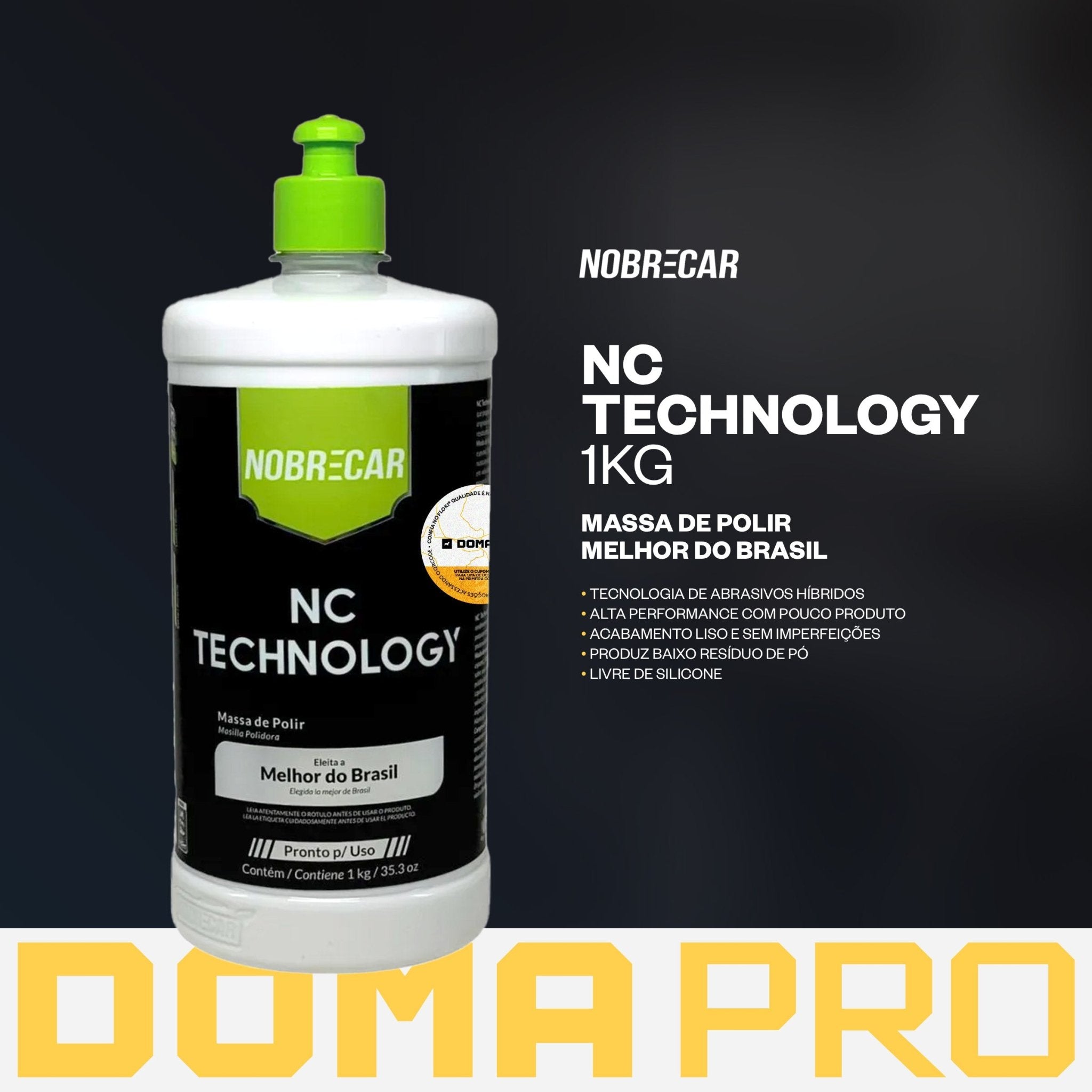 Massa De Polir de Alta Performance - NC Technology 1kg - Nobrecar - DOMA