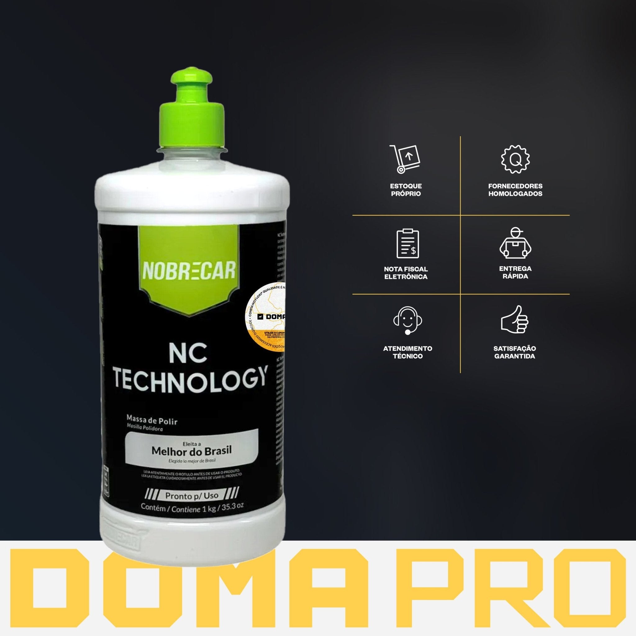 Massa De Polir de Alta Performance - NC Technology 1kg - Nobrecar - DOMA