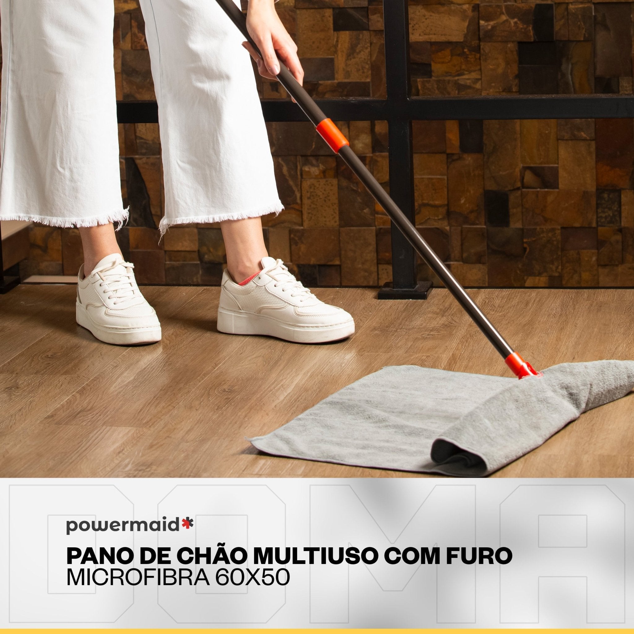 Powermaid Pano Microfibra Multiuso Com Furo 60x50 cm - DOMA