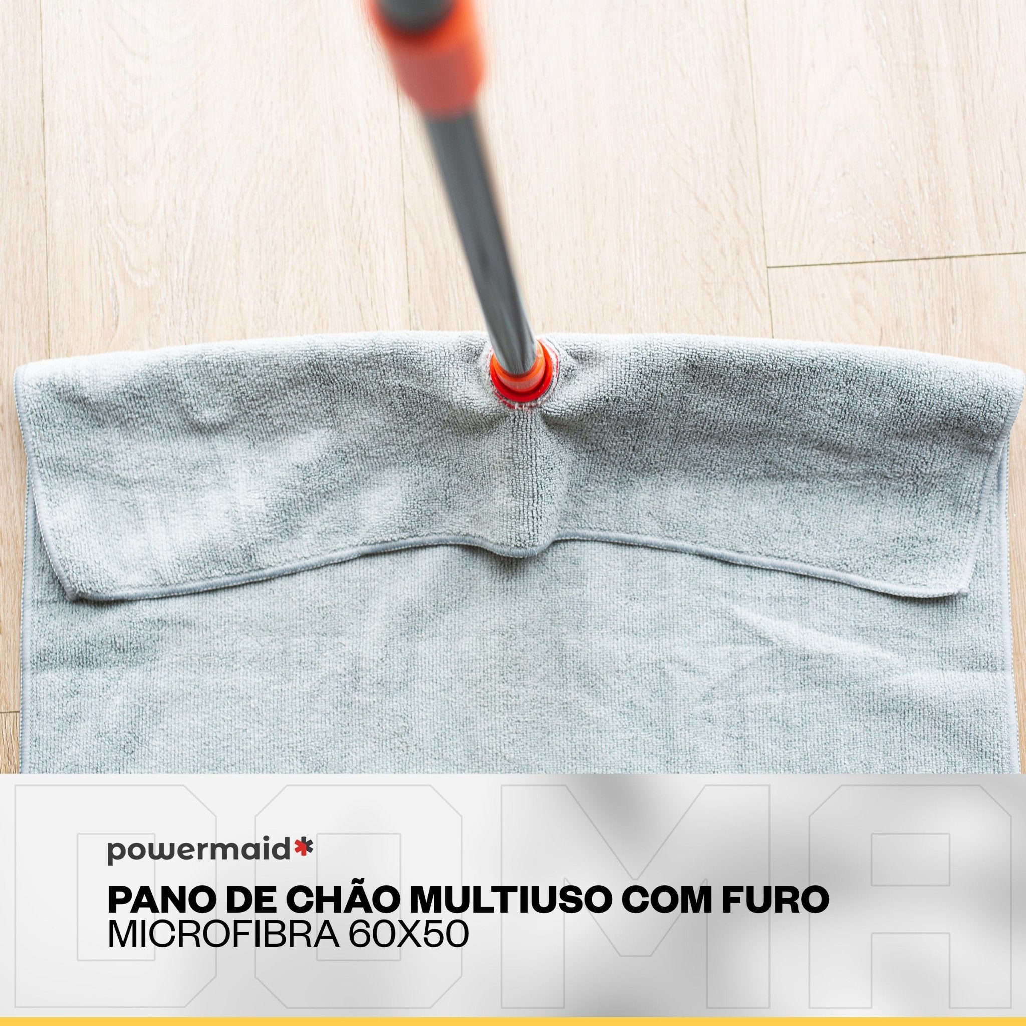 Powermaid Pano Microfibra Multiuso Com Furo 60x50 cm - DOMA