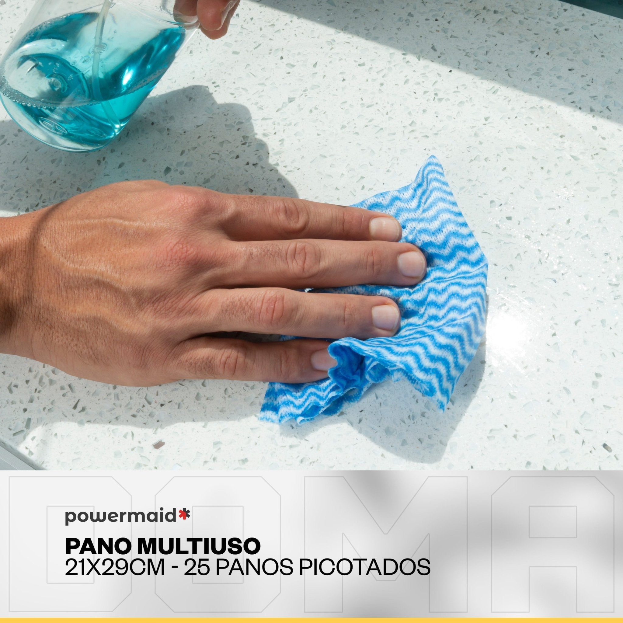 Powermaid Panos Multiuso Tipo Perfex Limpeza Azul Rolo 25 Un - DOMA