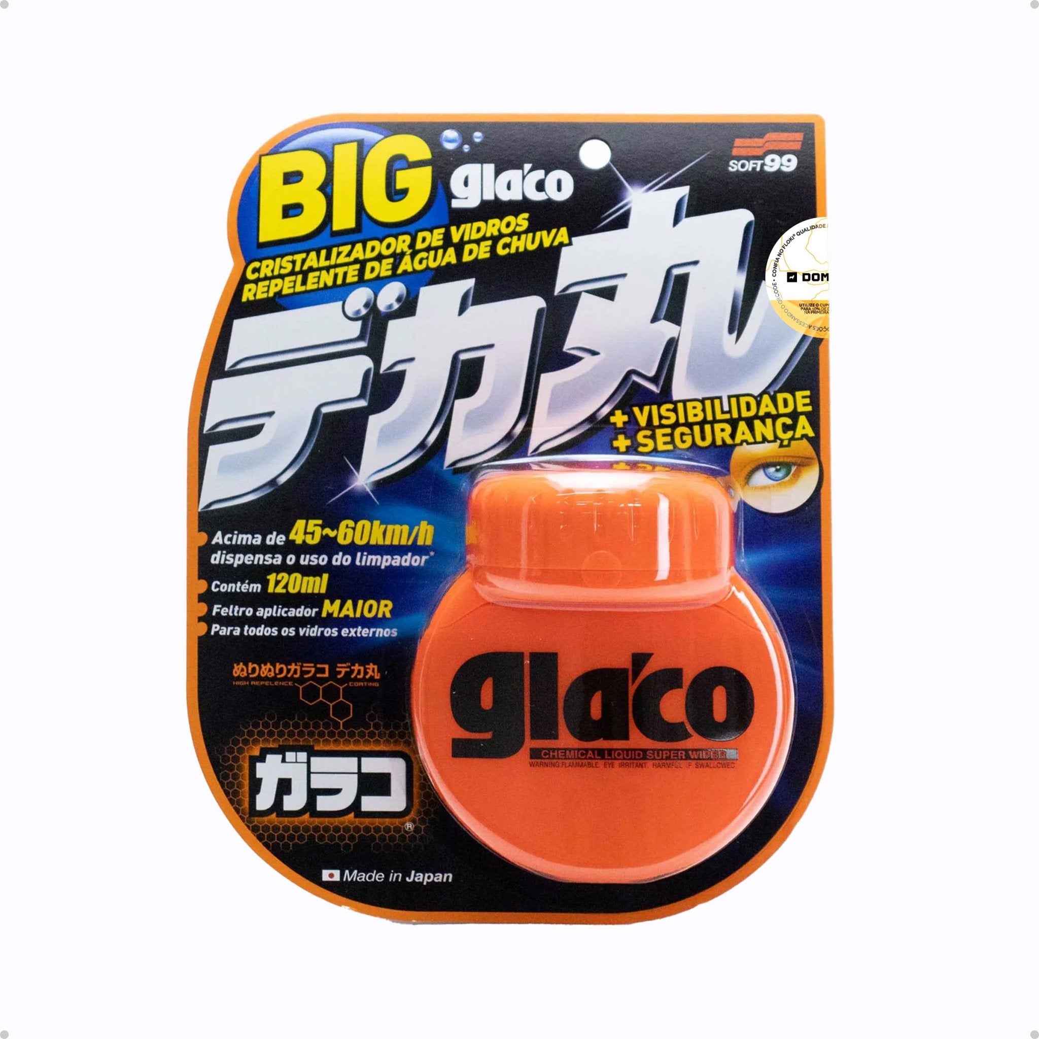 Repelente de Água para Parabrisa - Glaco Big 120ml - Soft99 - DOMA