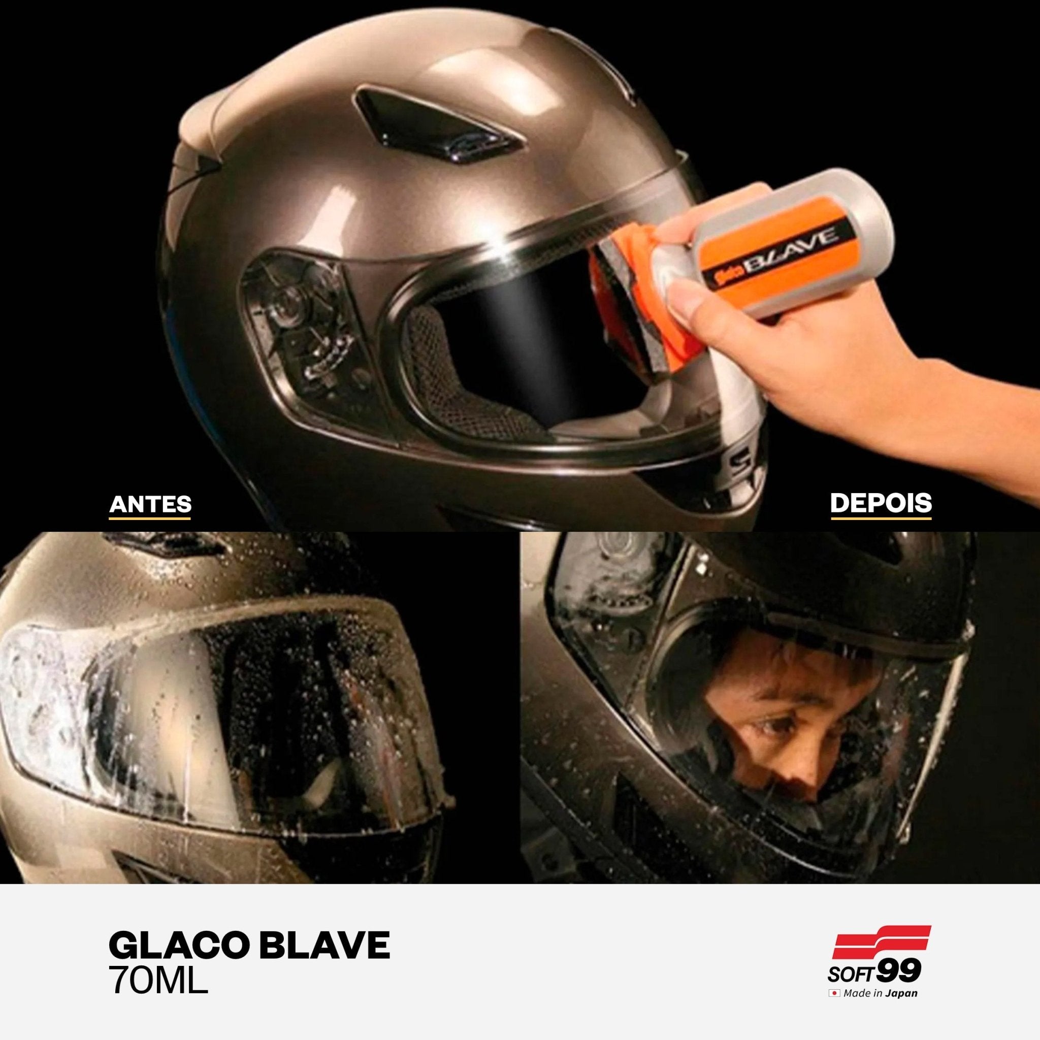 Repelente de Água Para Viseiras e Faróis - Glaco Blave 70ml - Soft99 - DOMA