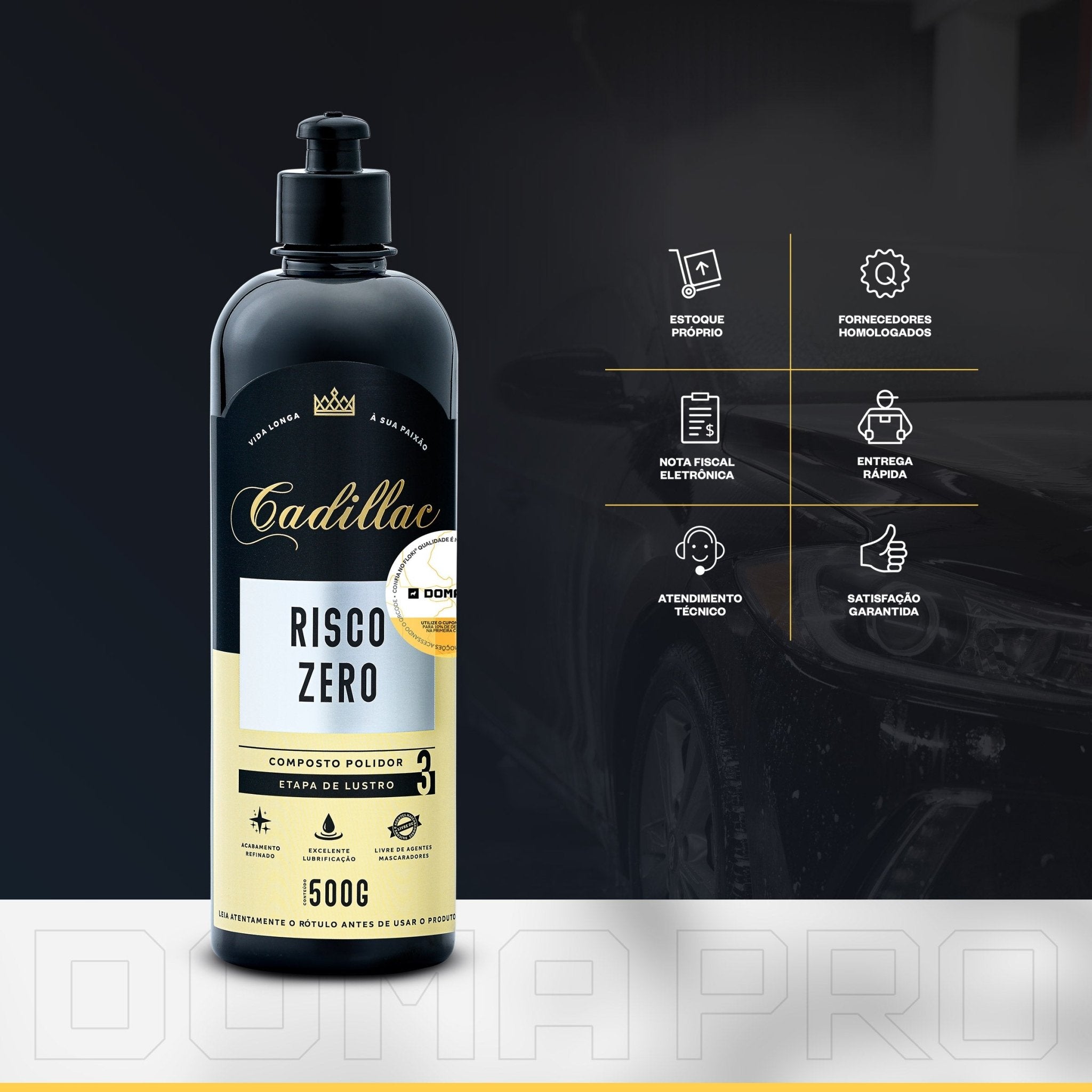 Risco Zero Cadillac Polimento Etapa 3 Lustro 500g - DOMA