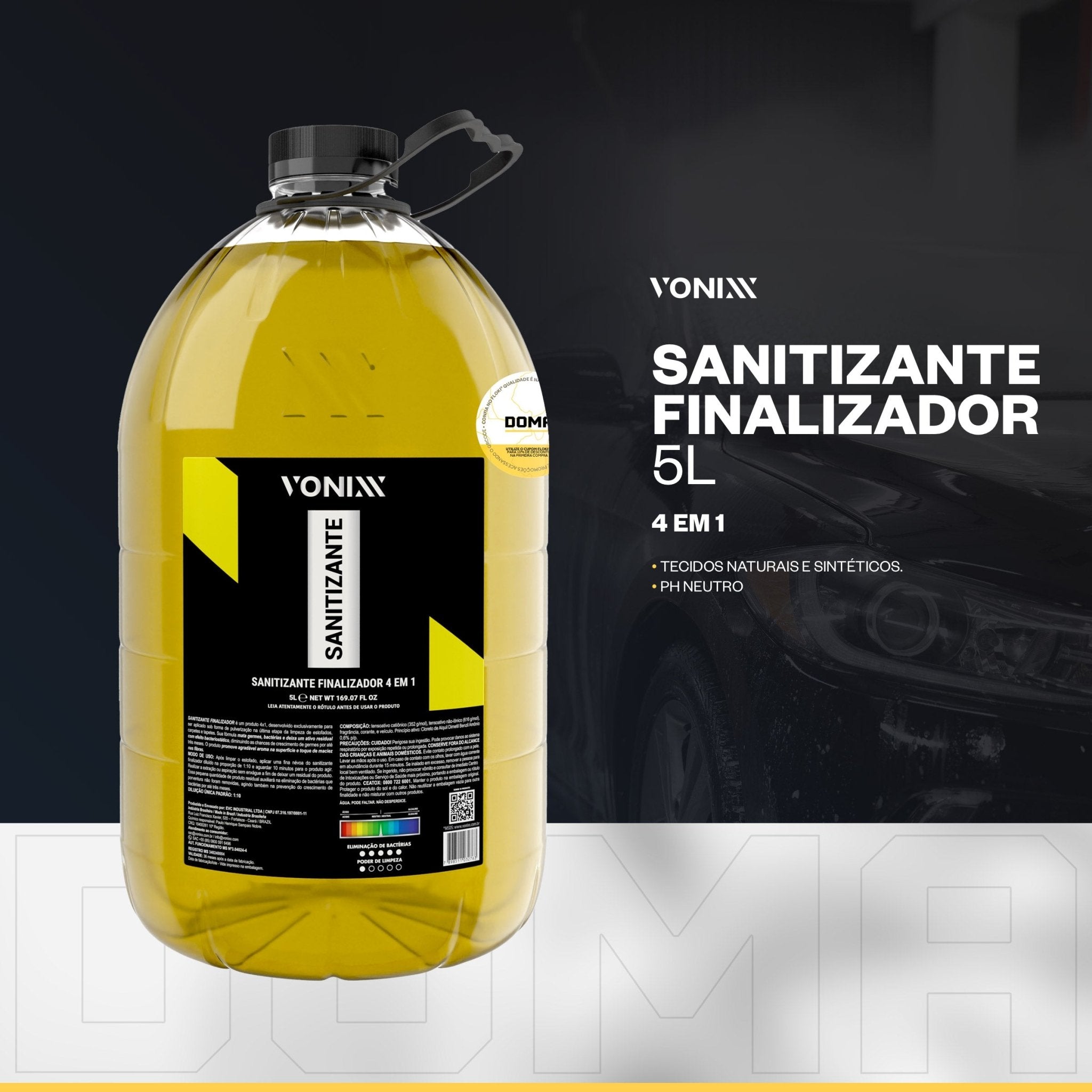 Sanitizante Vonixx Finalizador Estofados Carpetes Tapetes 5L - DOMA