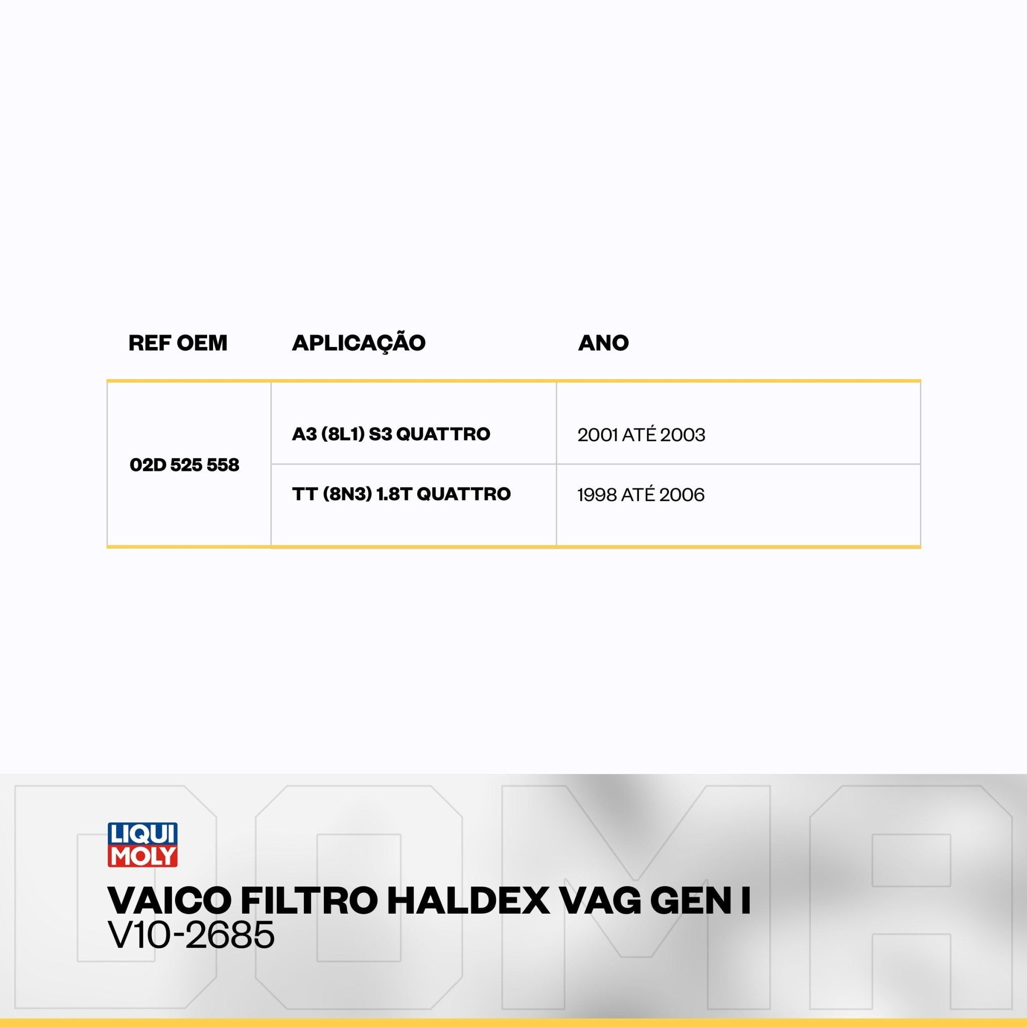 Vaico Filtro Haldex Gen I VAG Audi VW V10 - 2685 - DOMA