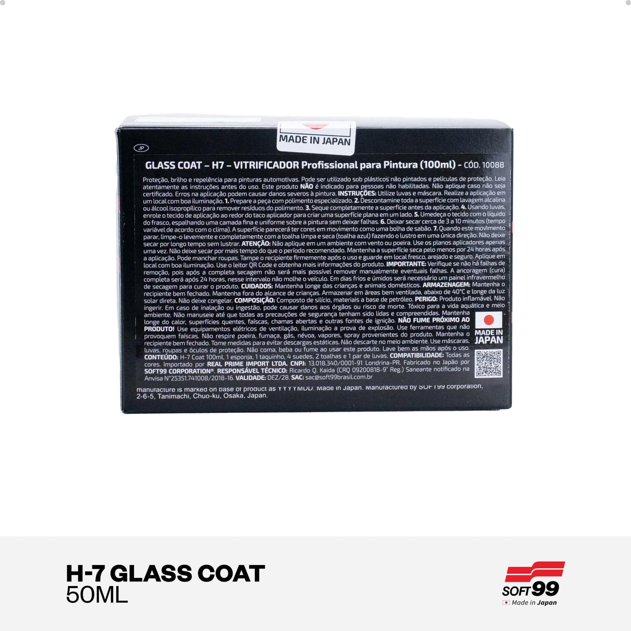 Vitrificador De Pintura Alta Performance - H7 Coating Glass Coat 50ml - Soft99 - DOMA