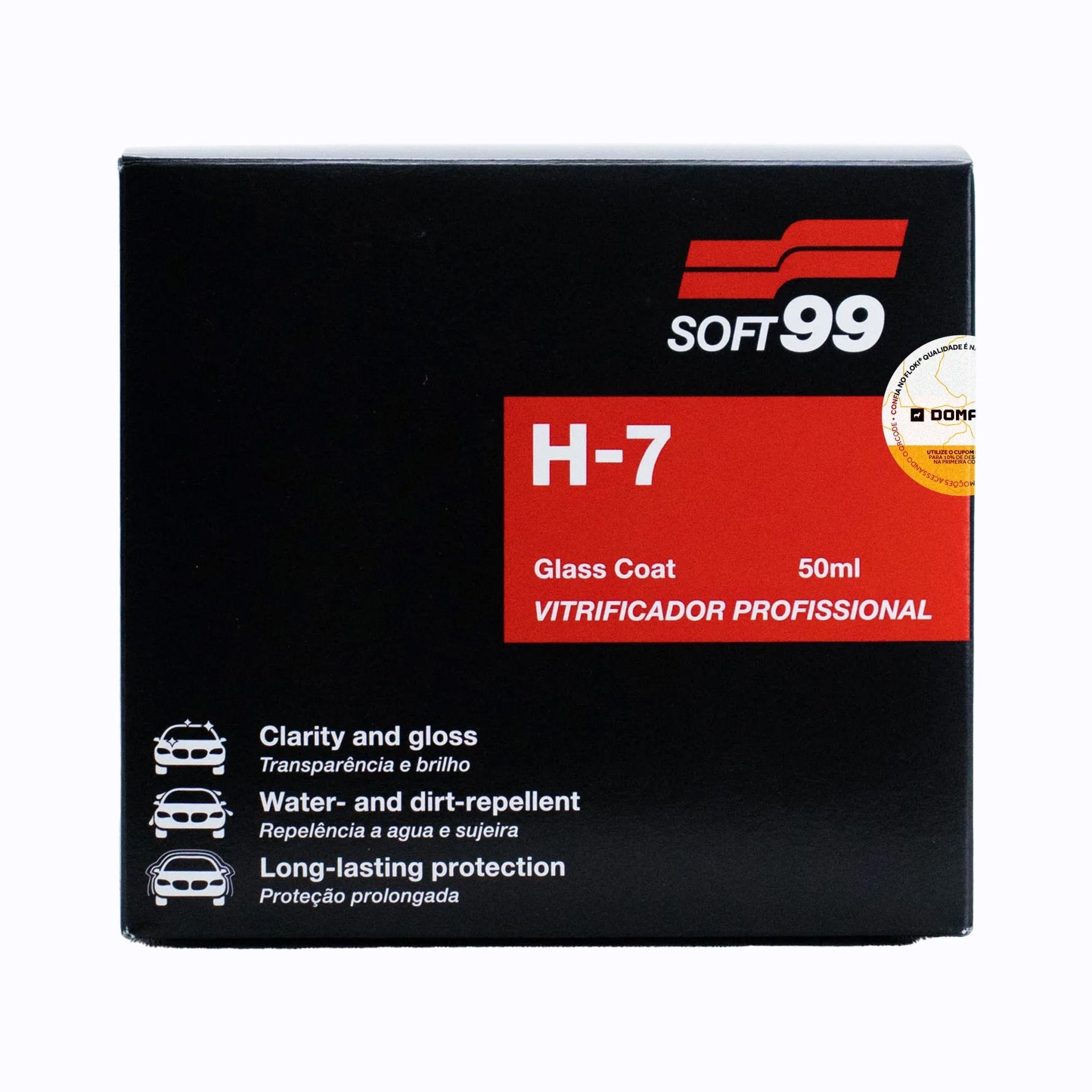 Vitrificador De Pintura Alta Performance - H7 Coating Glass Coat 50ml - Soft99 - DOMA