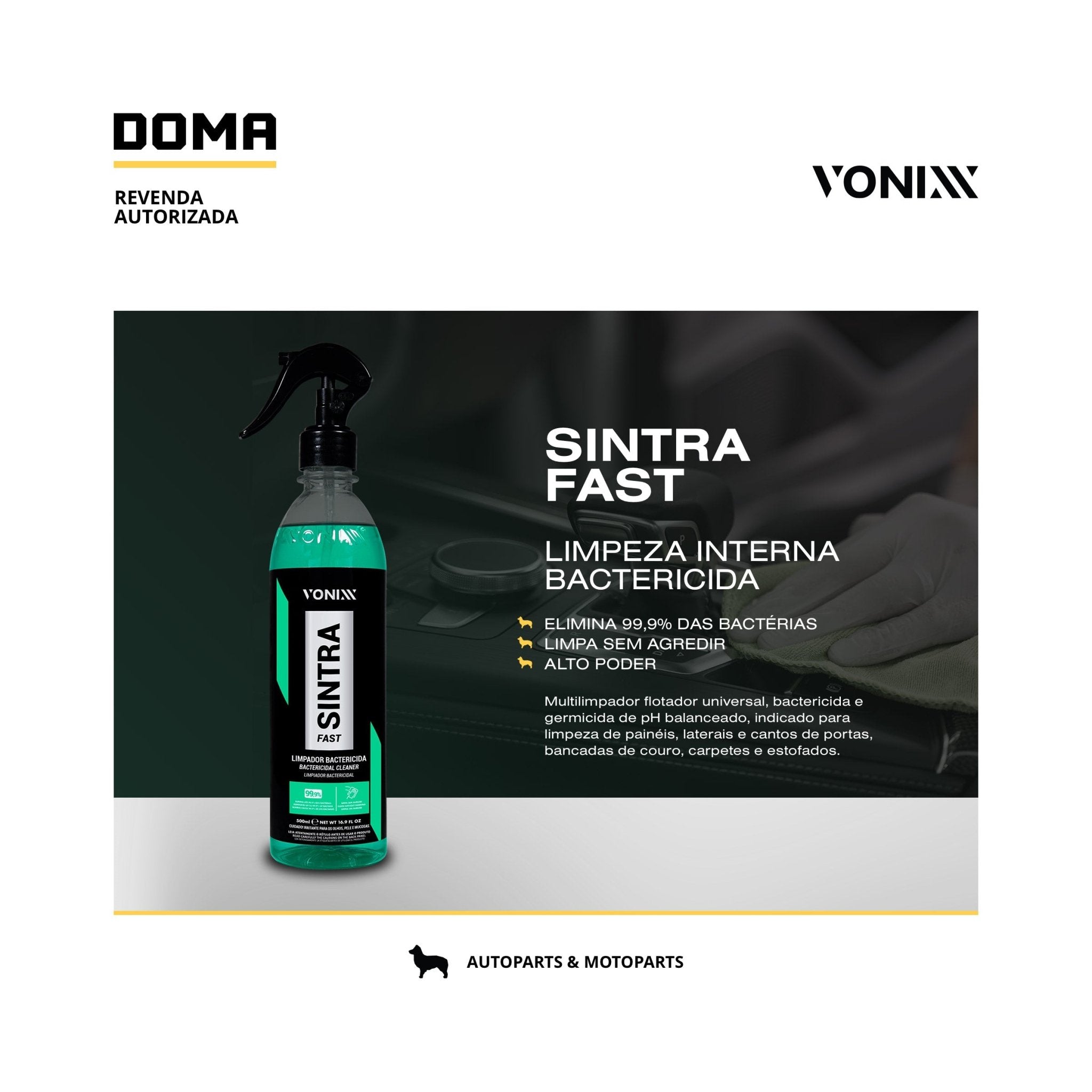 Vonixx Sintra Fast Limpeza Automotiva Interna 500ml - DOMA